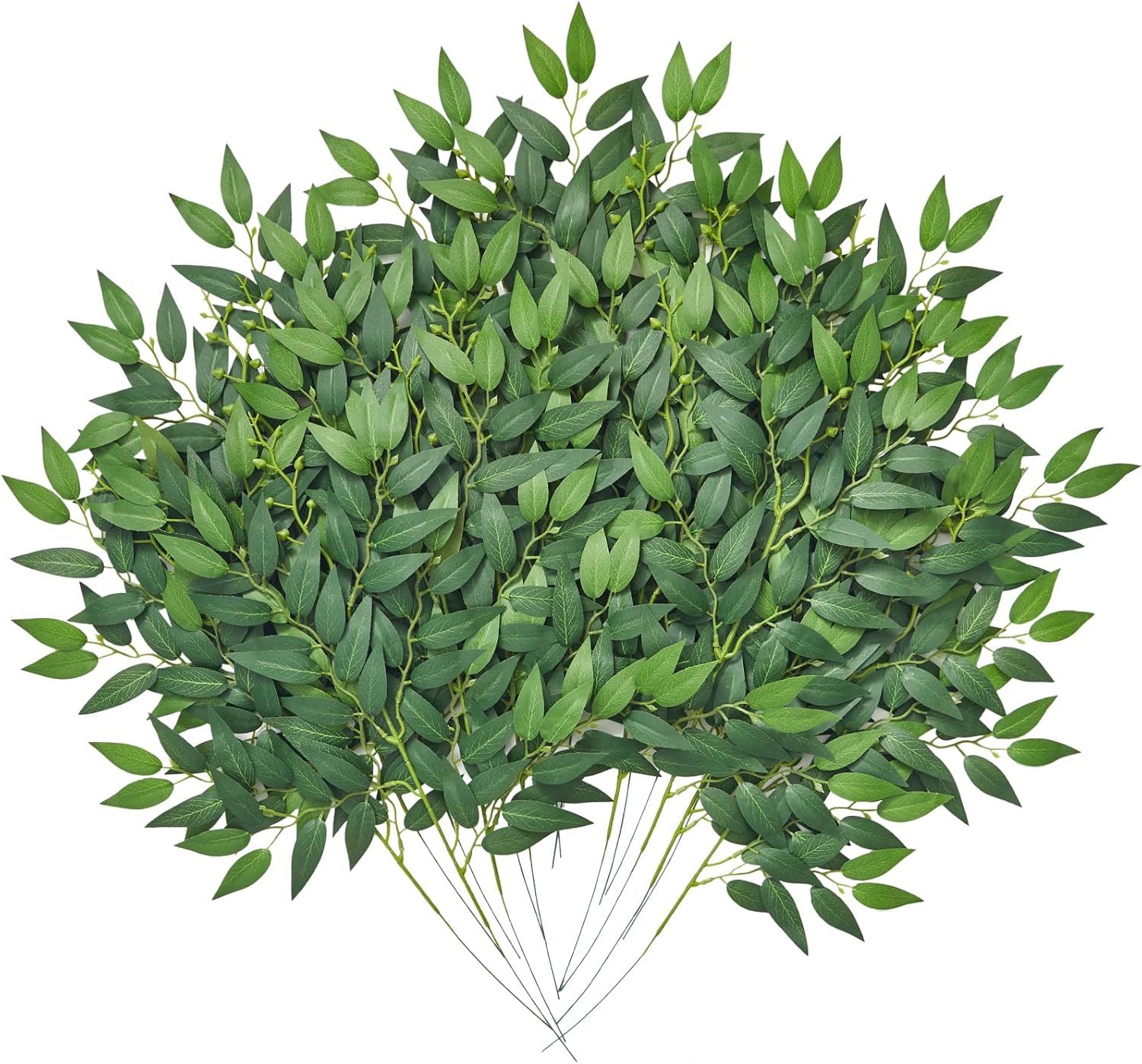Serwalin 16Pcs Artificial Italian Ruscus Greenery Stems