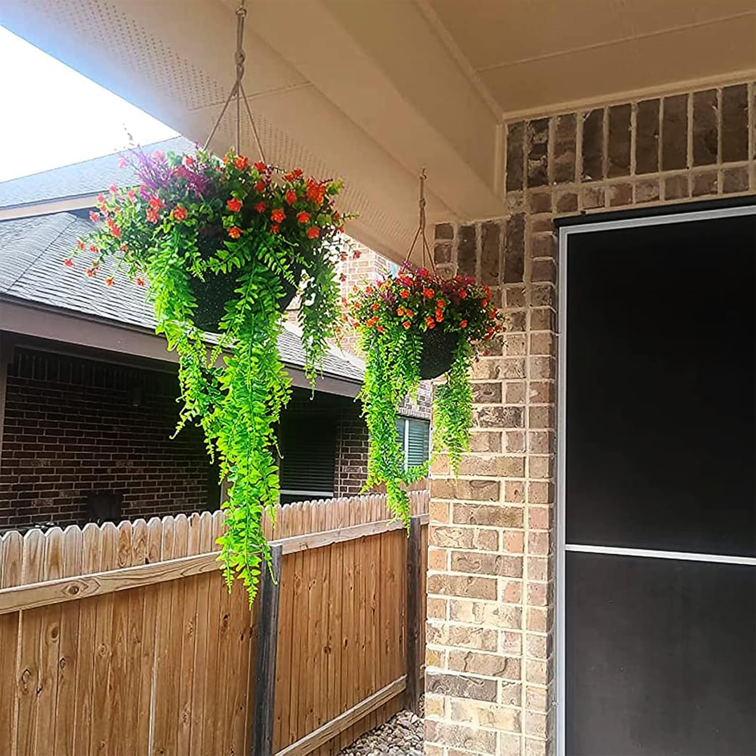 Toprooms 4pcs Artificial Hanging Plants Faux Fern Ivy Vines