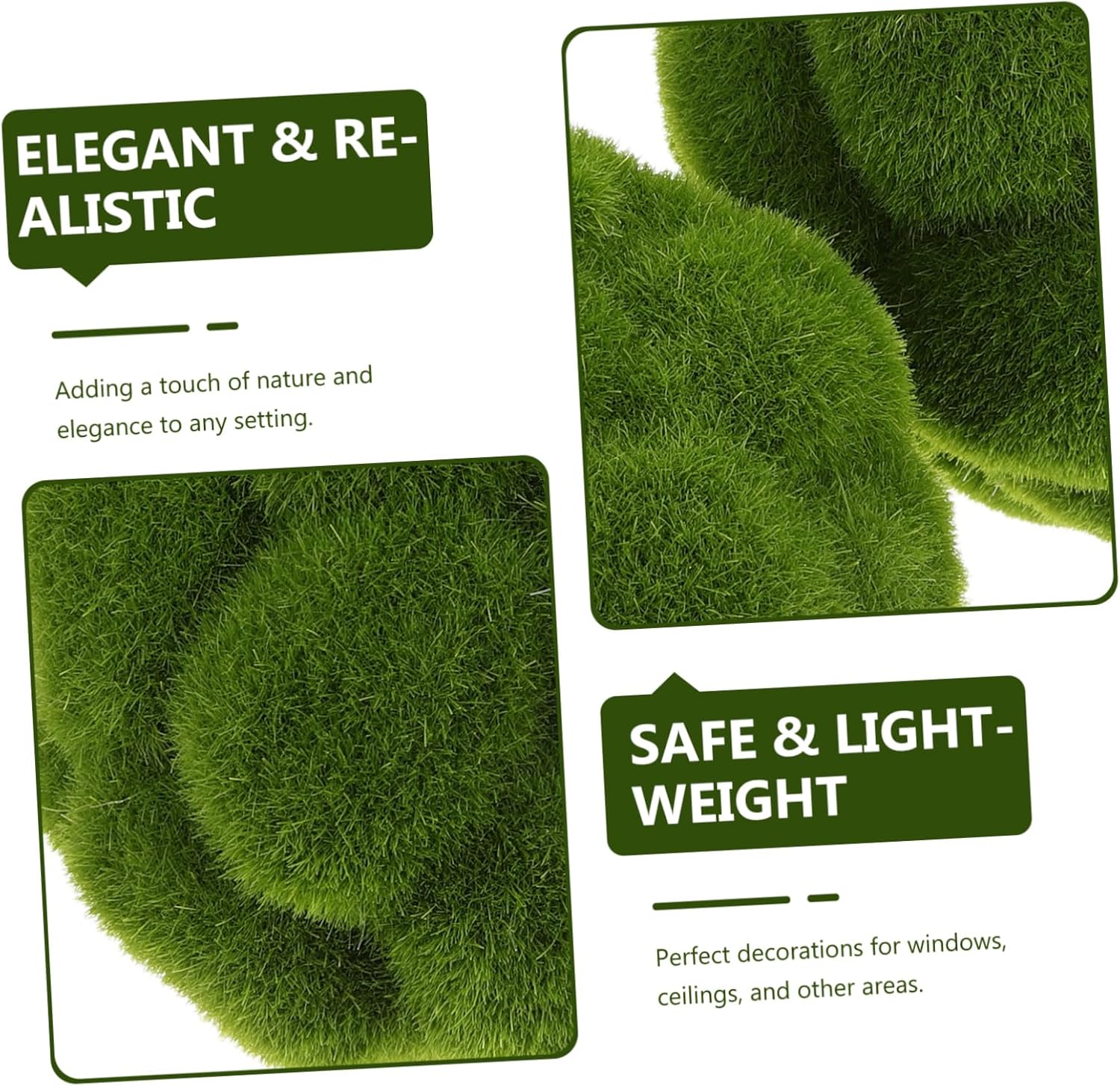 2pcs Artificial Topiary Moss Balls Decorative Garden Sphere