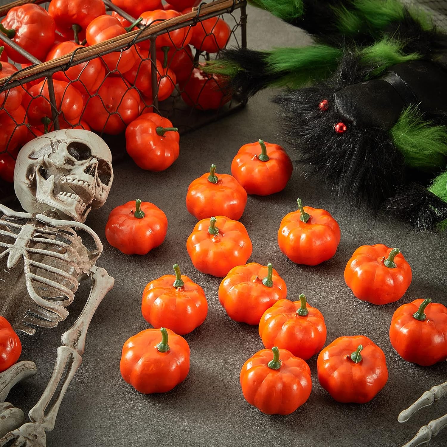 WILLBOND Artificial Mini Pumpkins 100 Pack Fall Decor