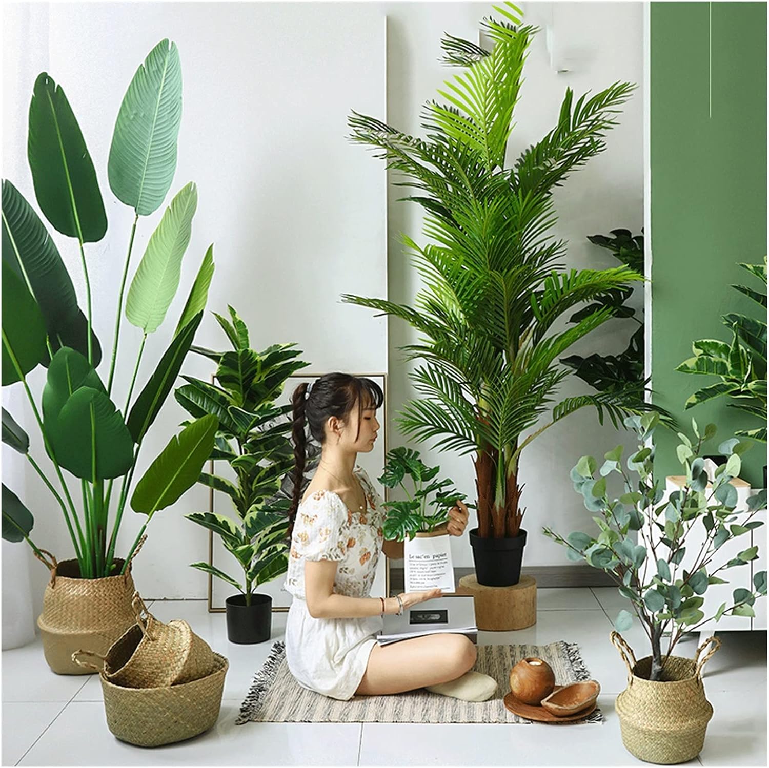 14 Inch Artificial Monstera Bonsai Tree for Home Decor