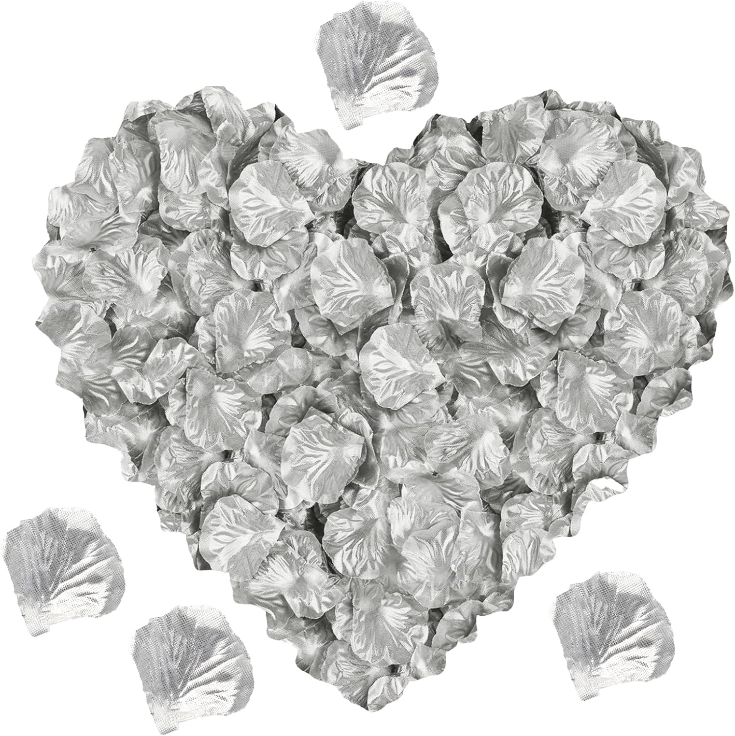 1000PCS Silver Silk Rose Petals for Valentine Wedding Decorations
