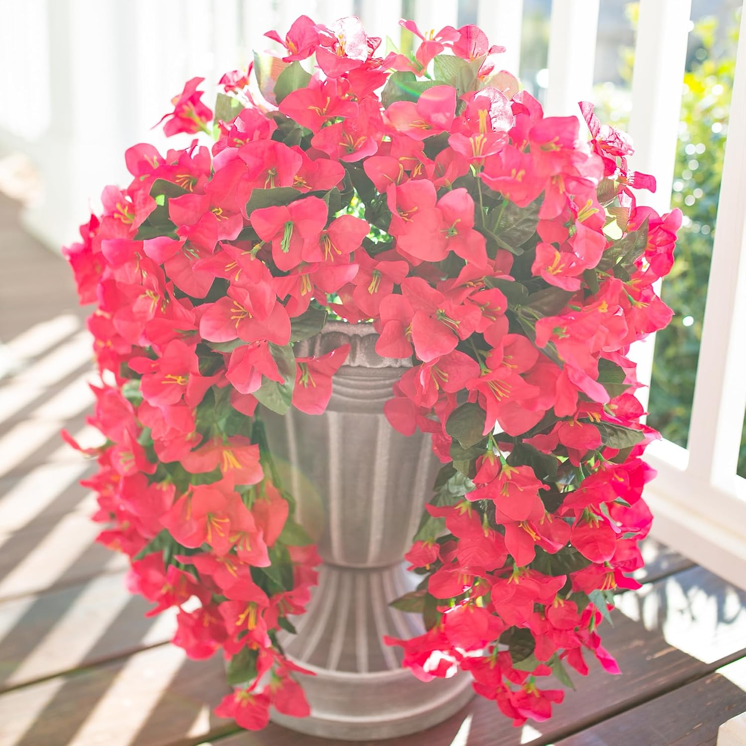 HyeFlora Artificial Bougainvillea Hanging Flowers 2pcs Hot Pink