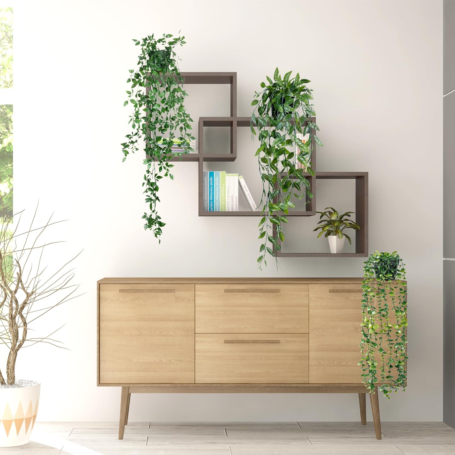 Sggvecsy 3 Pack Artificial Hanging Plants for Home Decor