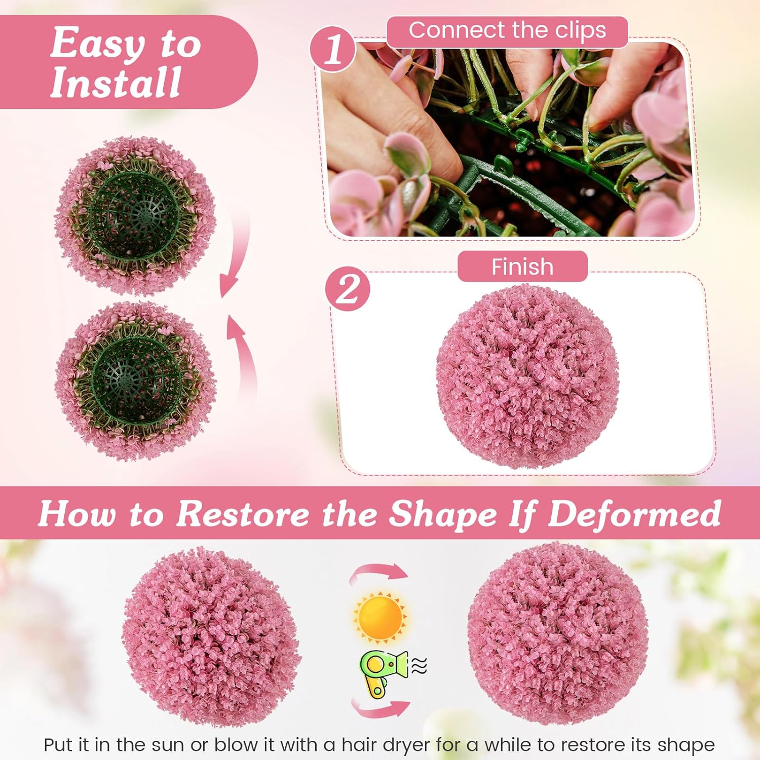 Goplus 175 Inch Artificial Topiary Balls Set of 2