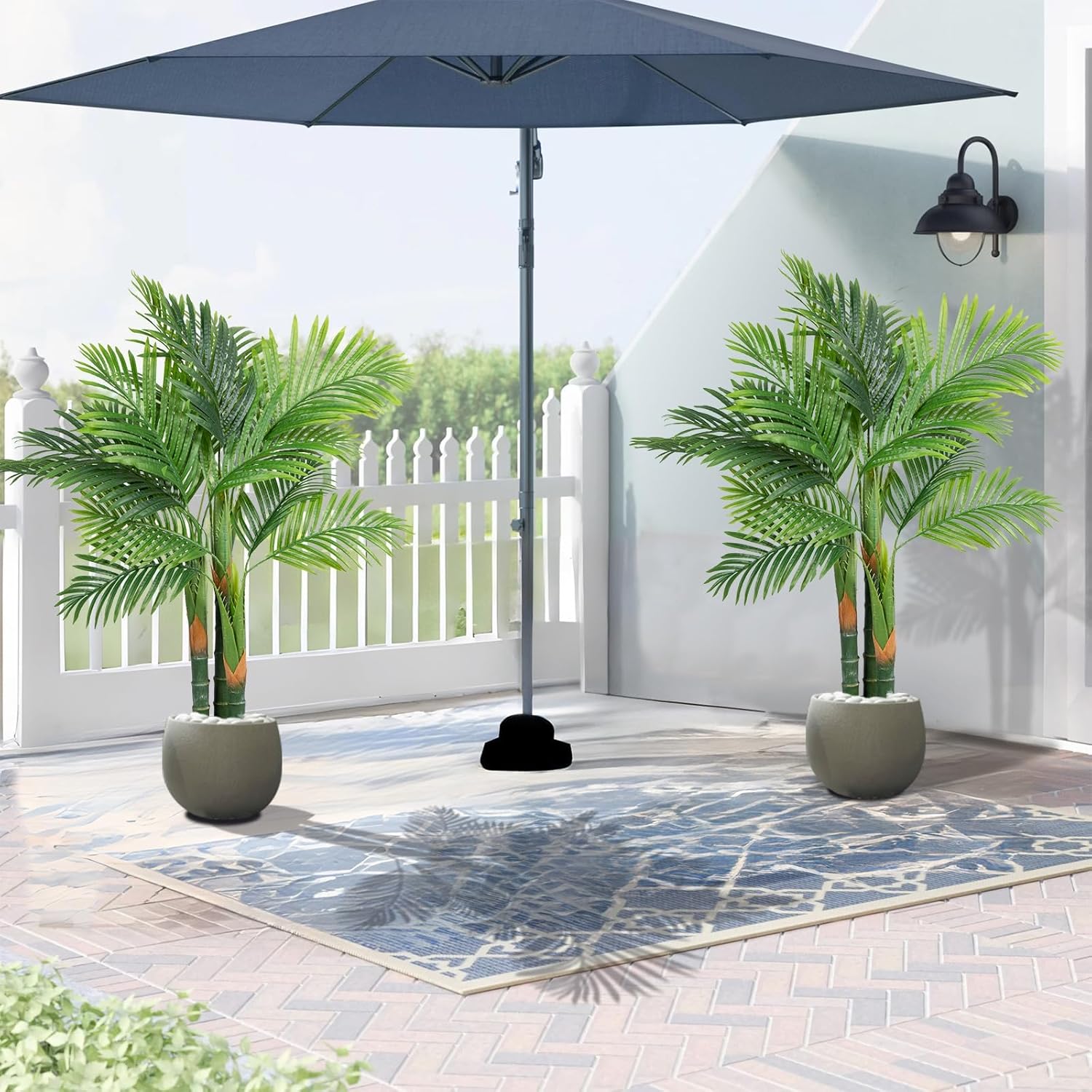 AnTing 4FT Artificial Golden Cane Palm Tree 2 Pack with Pot