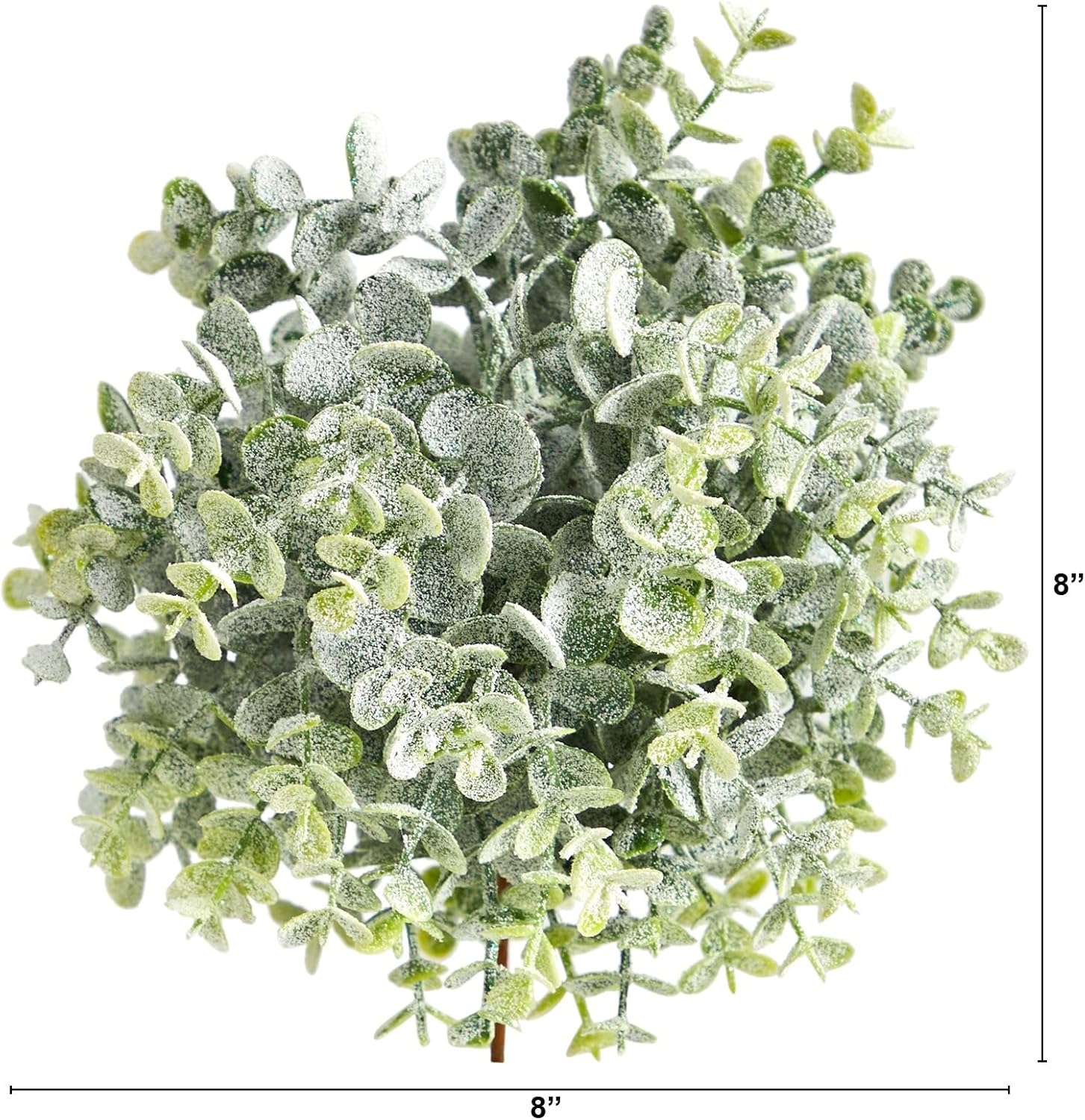 8 Inch Frosted Eucalyptus Artificial Topiary Set of 3 Green