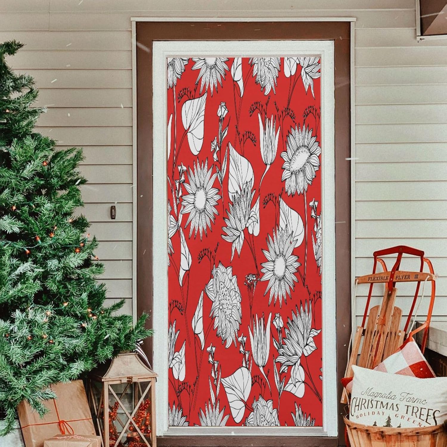 Susiyo Autumn Wildflowers Halloween Door Cover 32x79 in