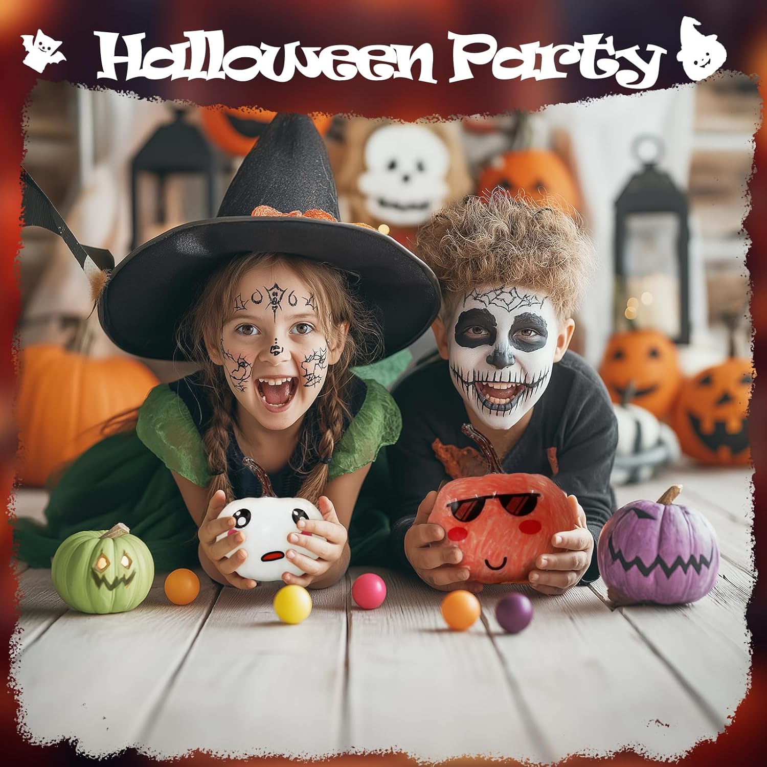 24 Pcs Paintable Foam Pumpkins Halloween Decor DIY Set