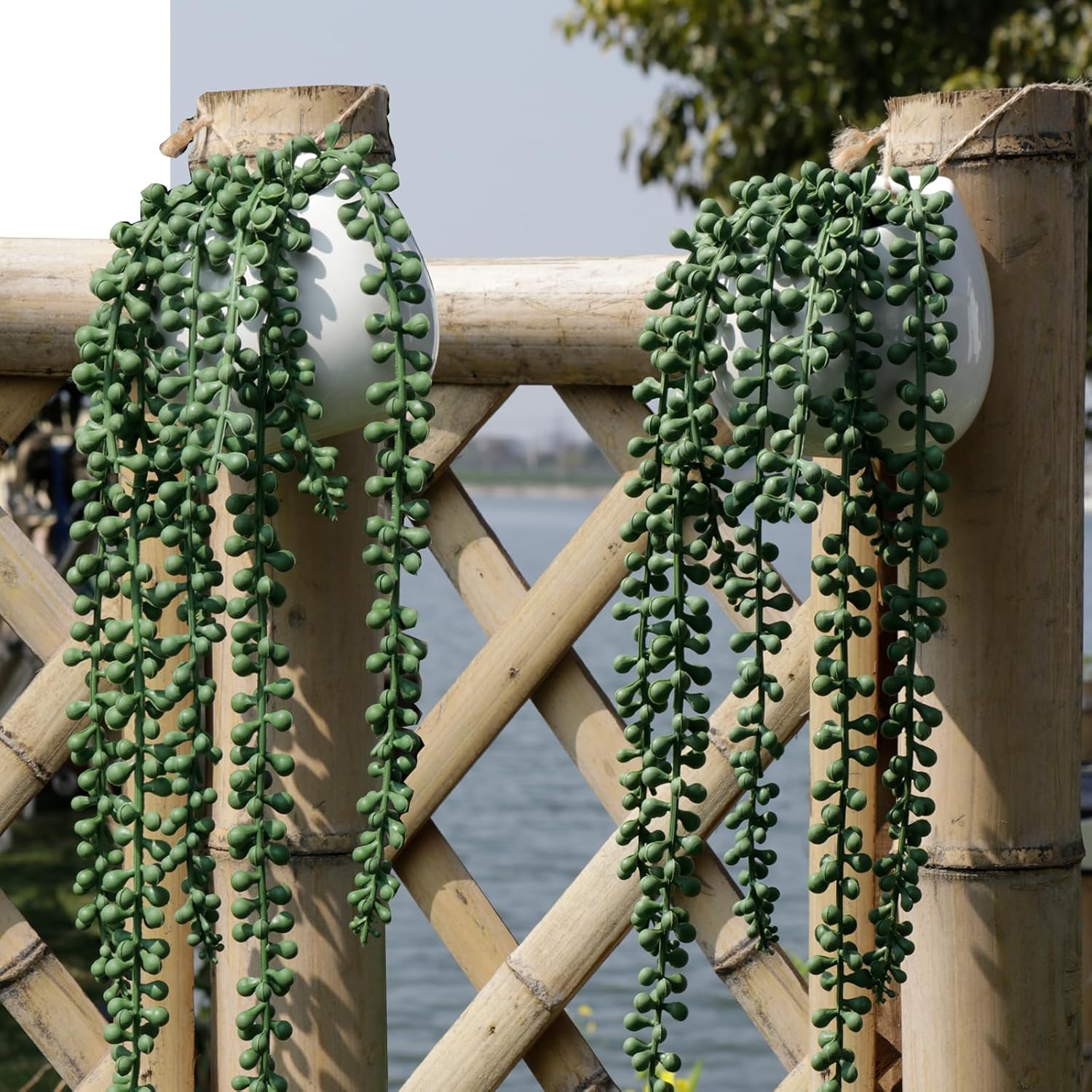 Tiita Artificial Succulents Hanging Plants Set of 2