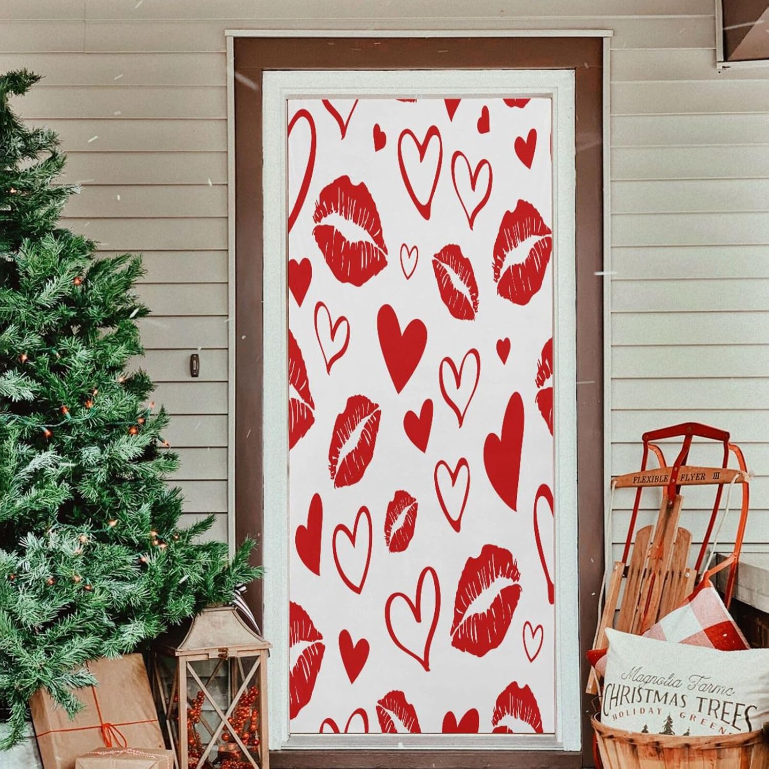 Susiyo Red Lips Kiss Halloween Door Cover