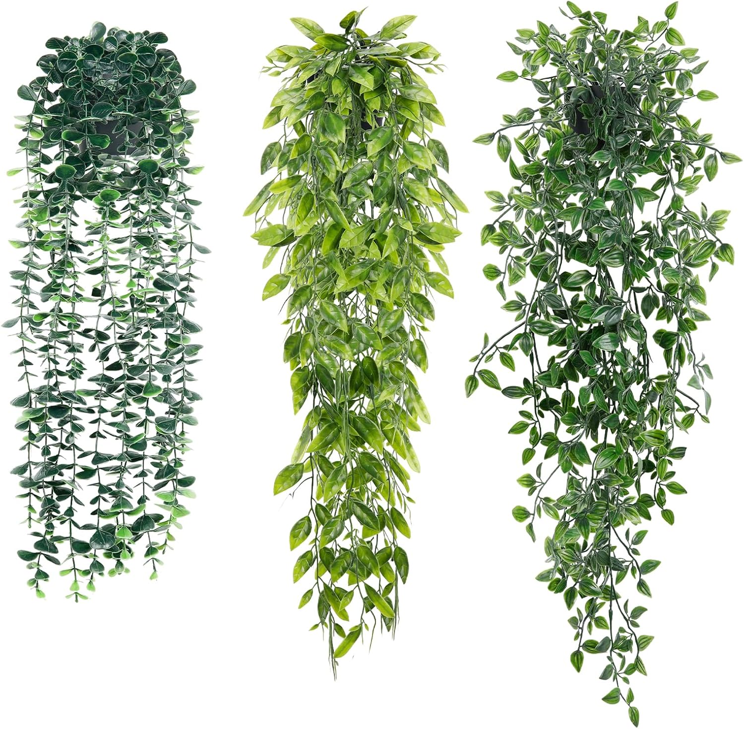 Artificial Hanging Plants 3 Pack for Wall Decor