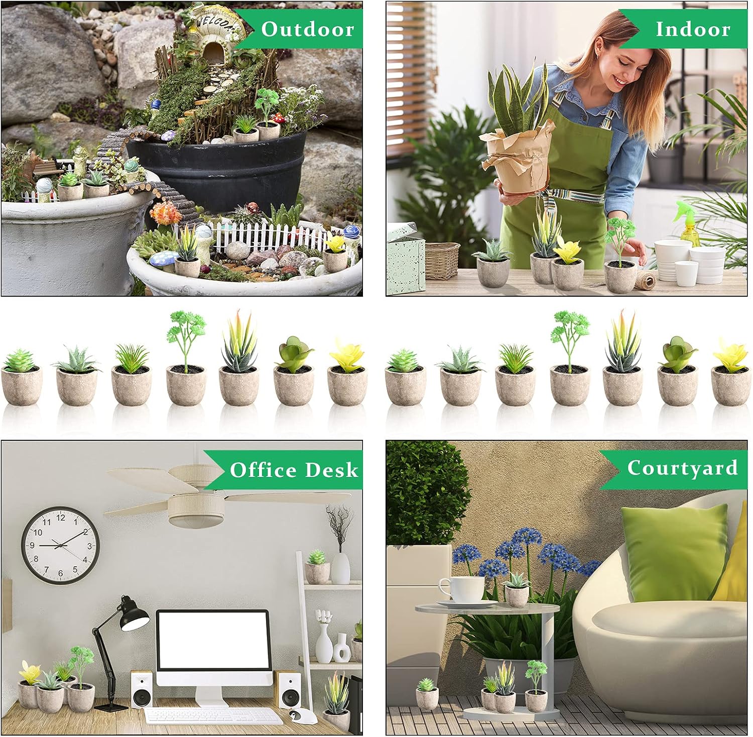 Jutom 32 Pieces Mini Artificial Succulents for Home Decor