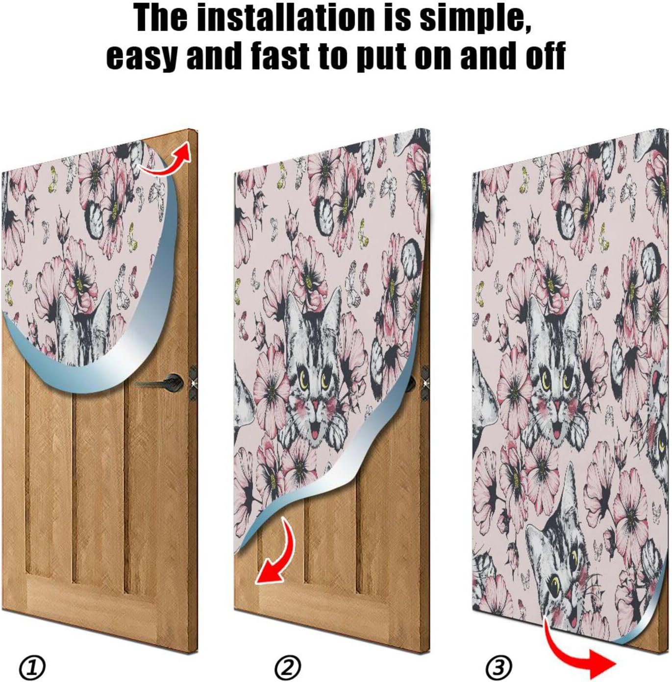 Susiyo Cat Halloween Door Decoration Cover 32x79 in
