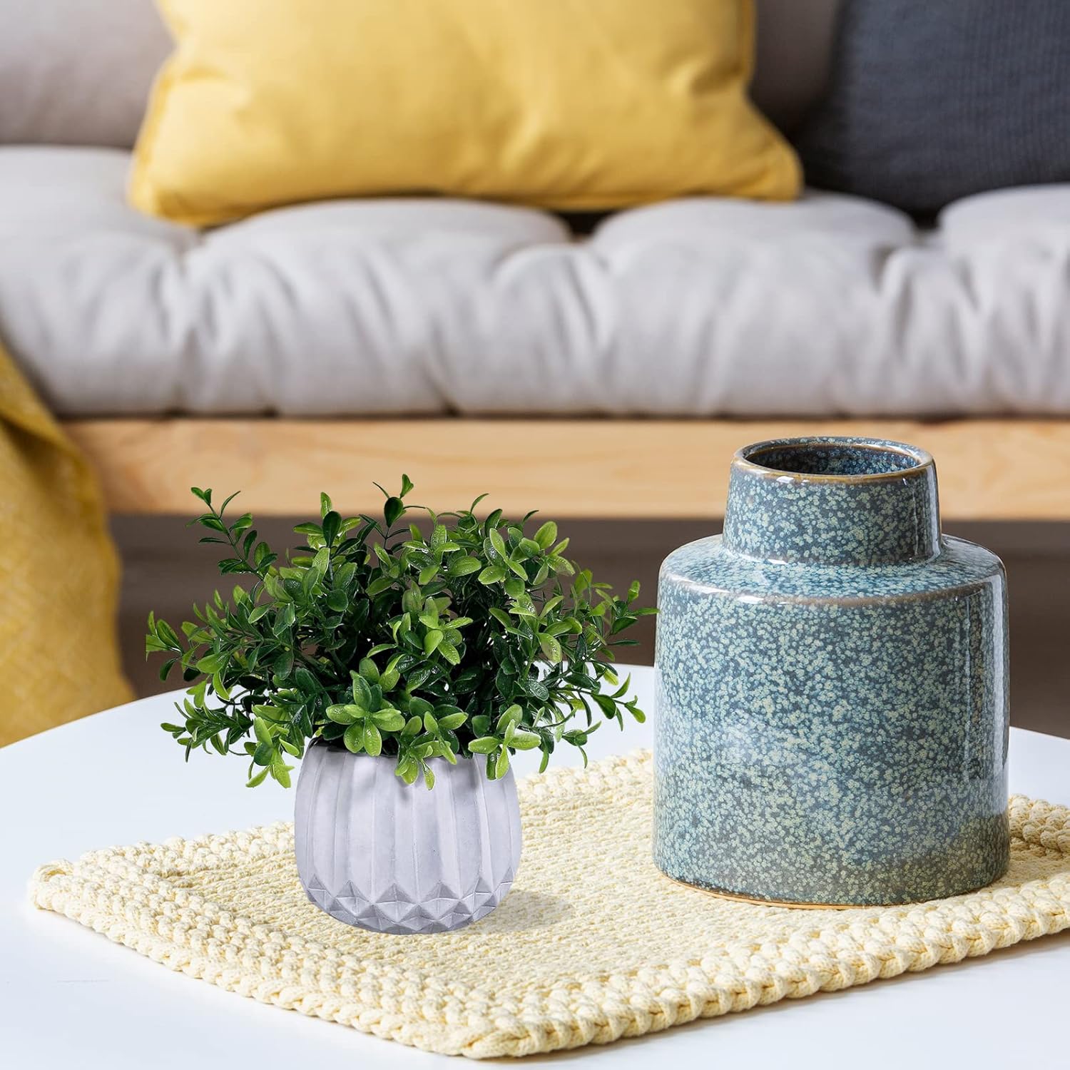 Winlyn 3 Pcs Artificial Potted Plants Set