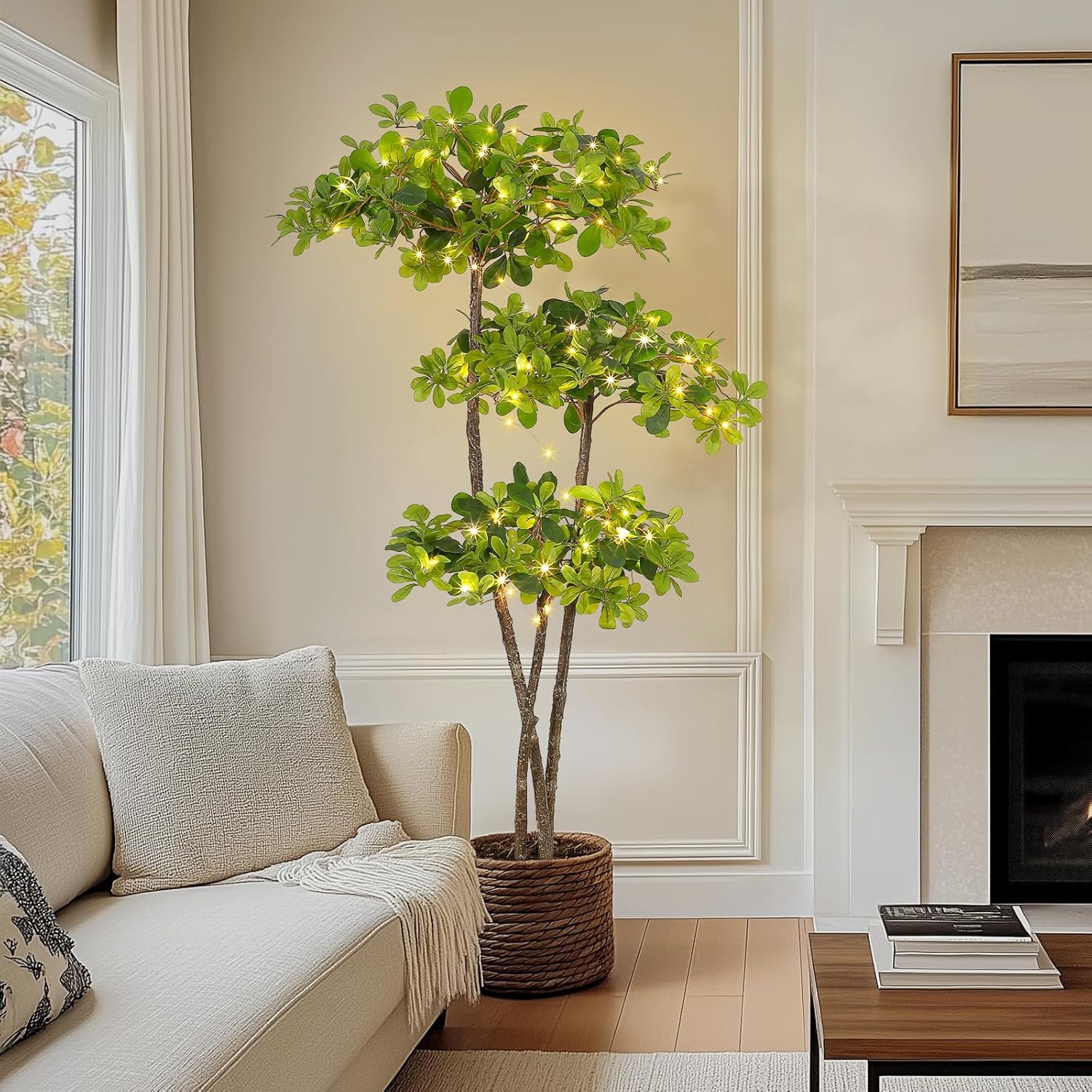 GarveeHome Artificial Black Olive Tree with LED Lights