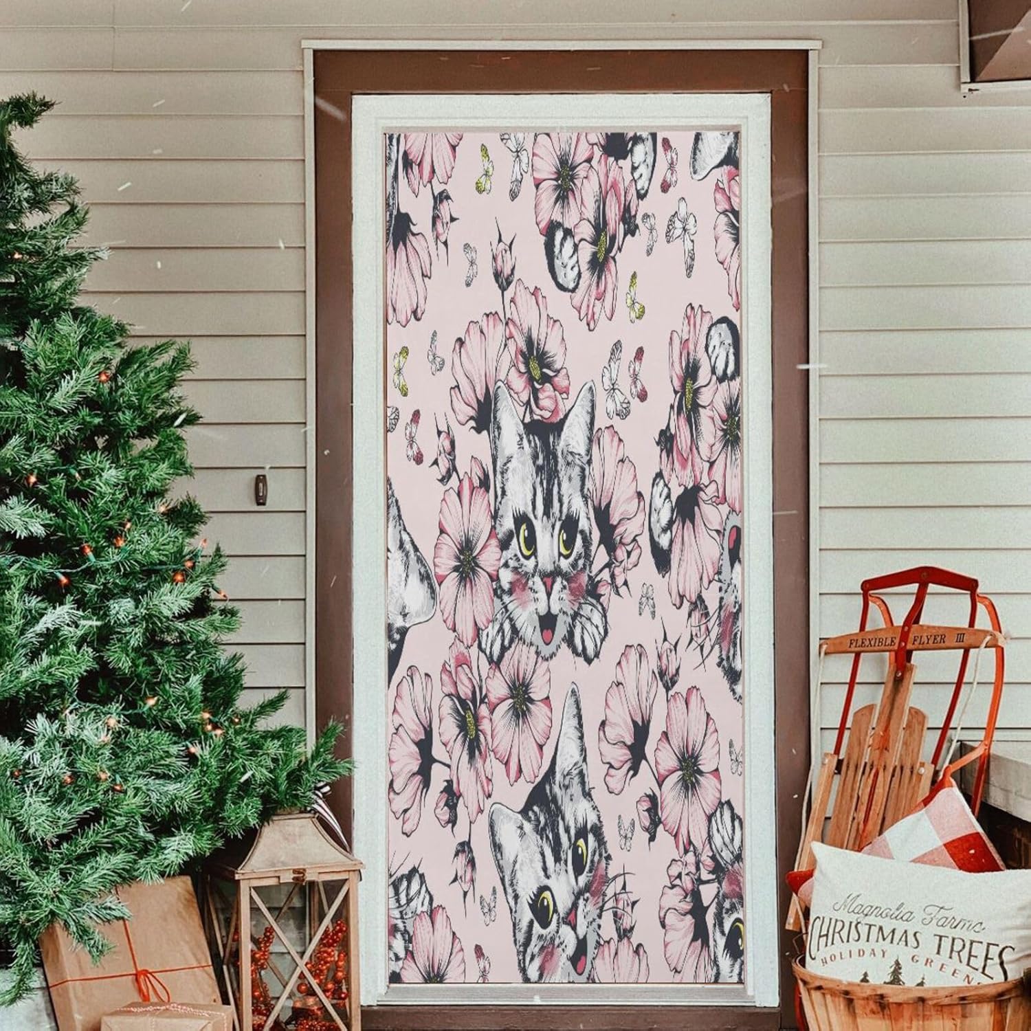 Susiyo Cat Halloween Door Decoration Cover 32x79 in