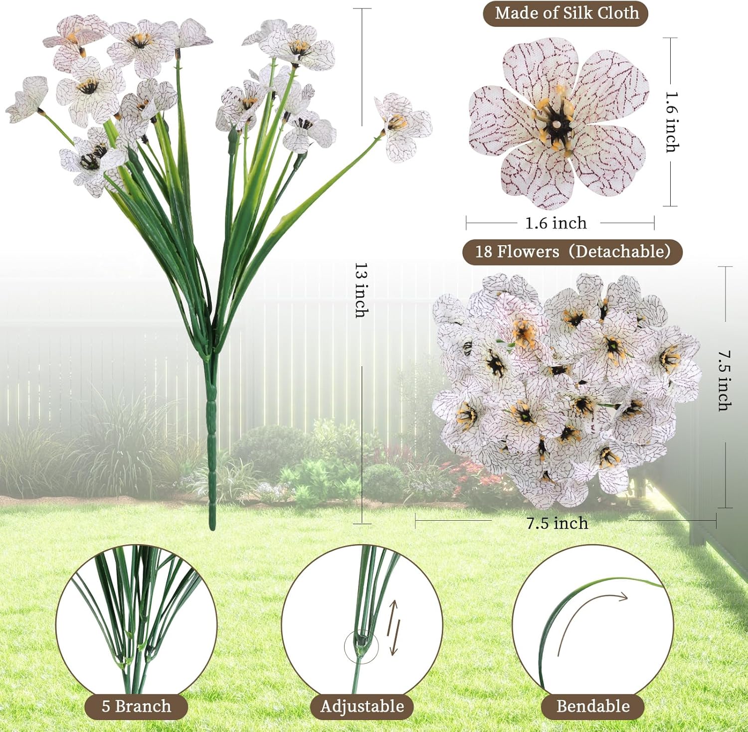 24 Bundle Artificial Flowers for Home Garden Decor