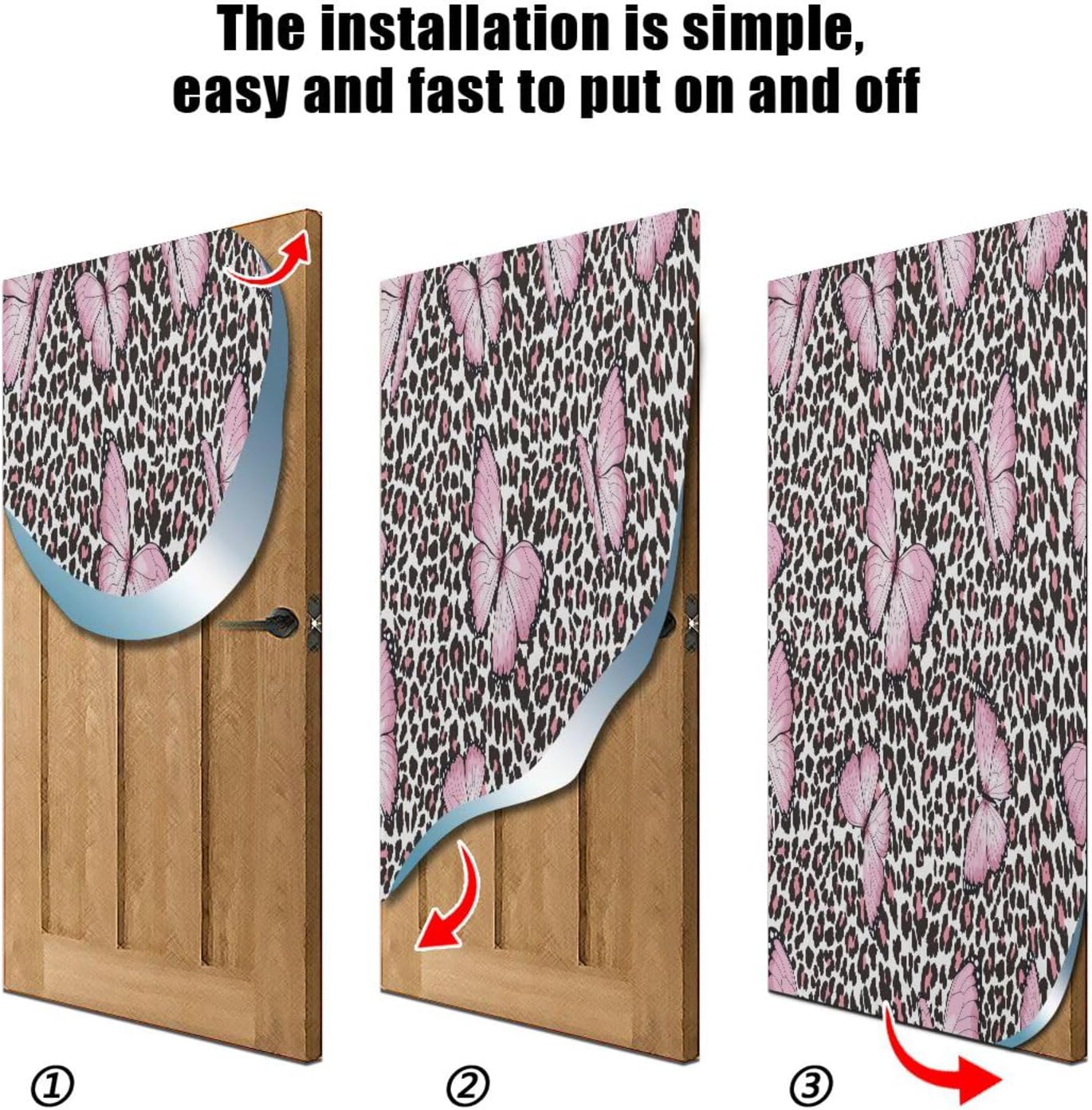 Susiyo Butterfly and Leopard Halloween Door Cover 32x79 in