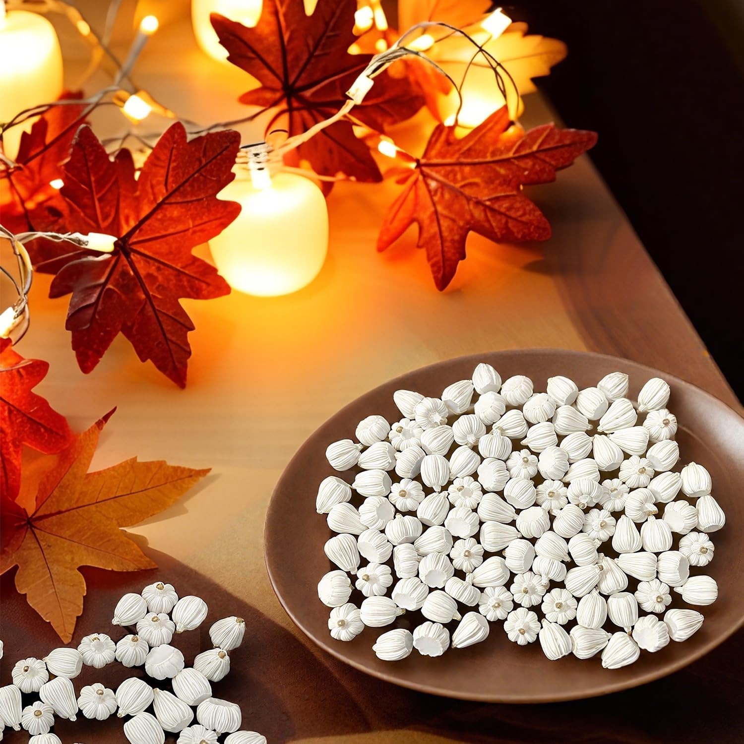 FESTGLOX 100Pcs Mini Resin Pumpkins for Fall Decor