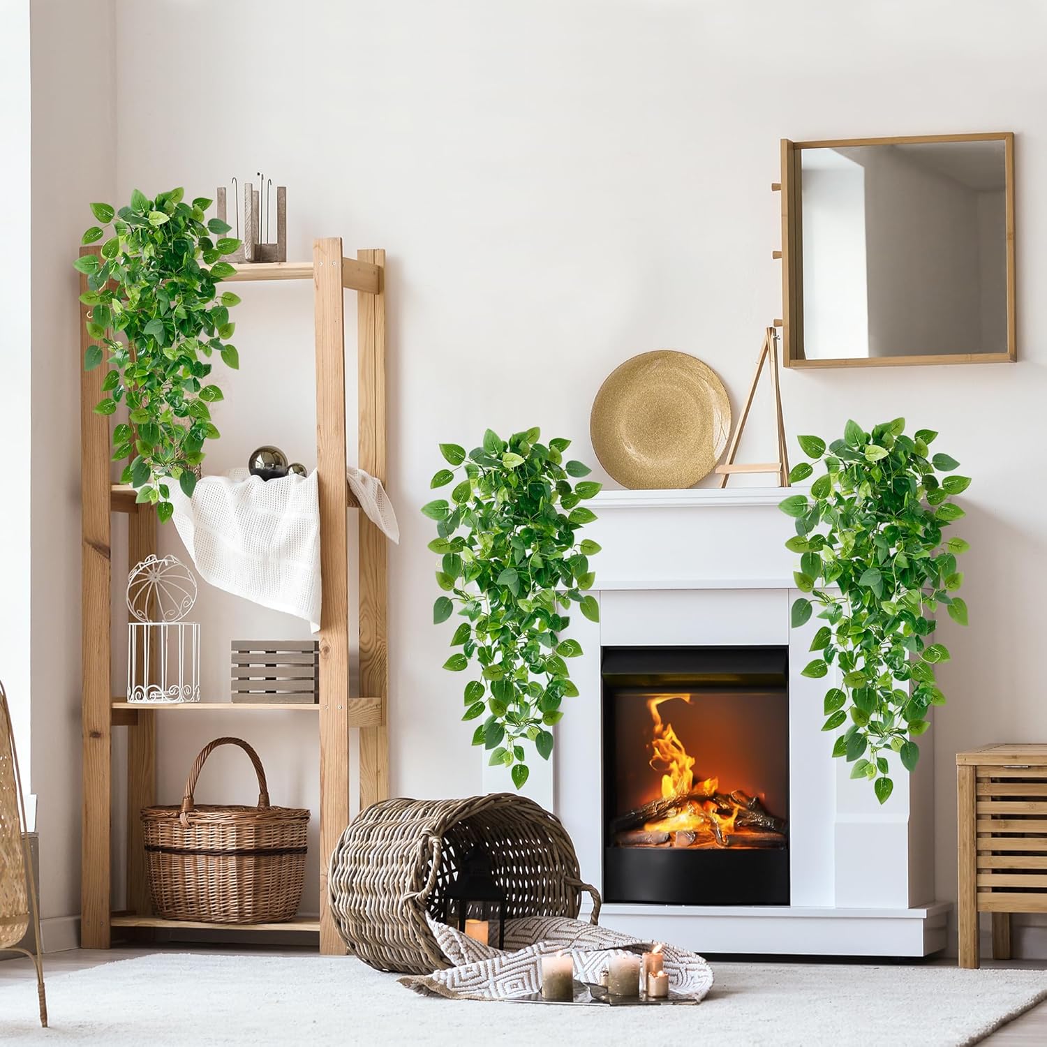 Sggvecsy 4 Pc Artificial Hanging Ivy Plants No Baskets