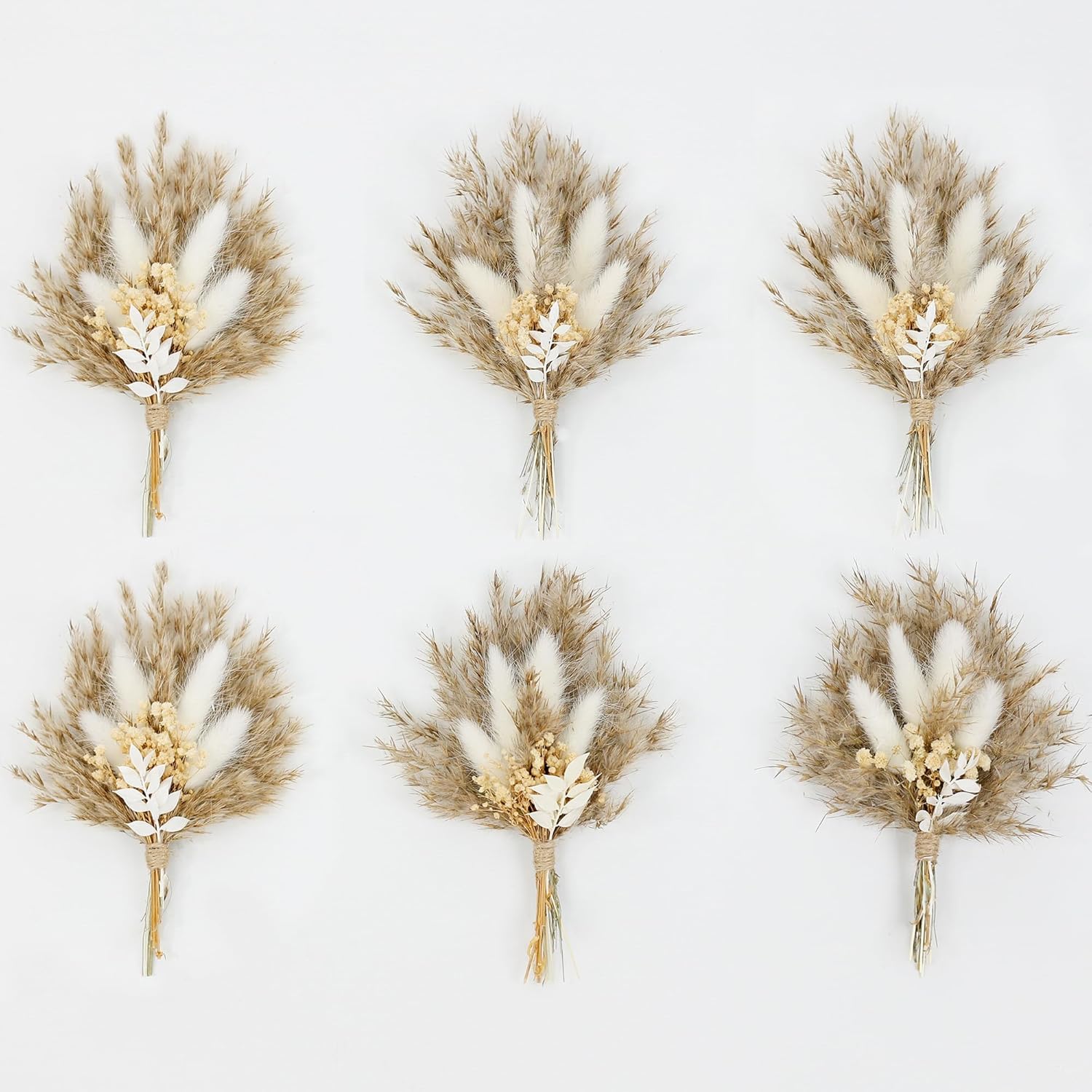 Mini Dried Flower Bouquet Set of 6 Boho Decor