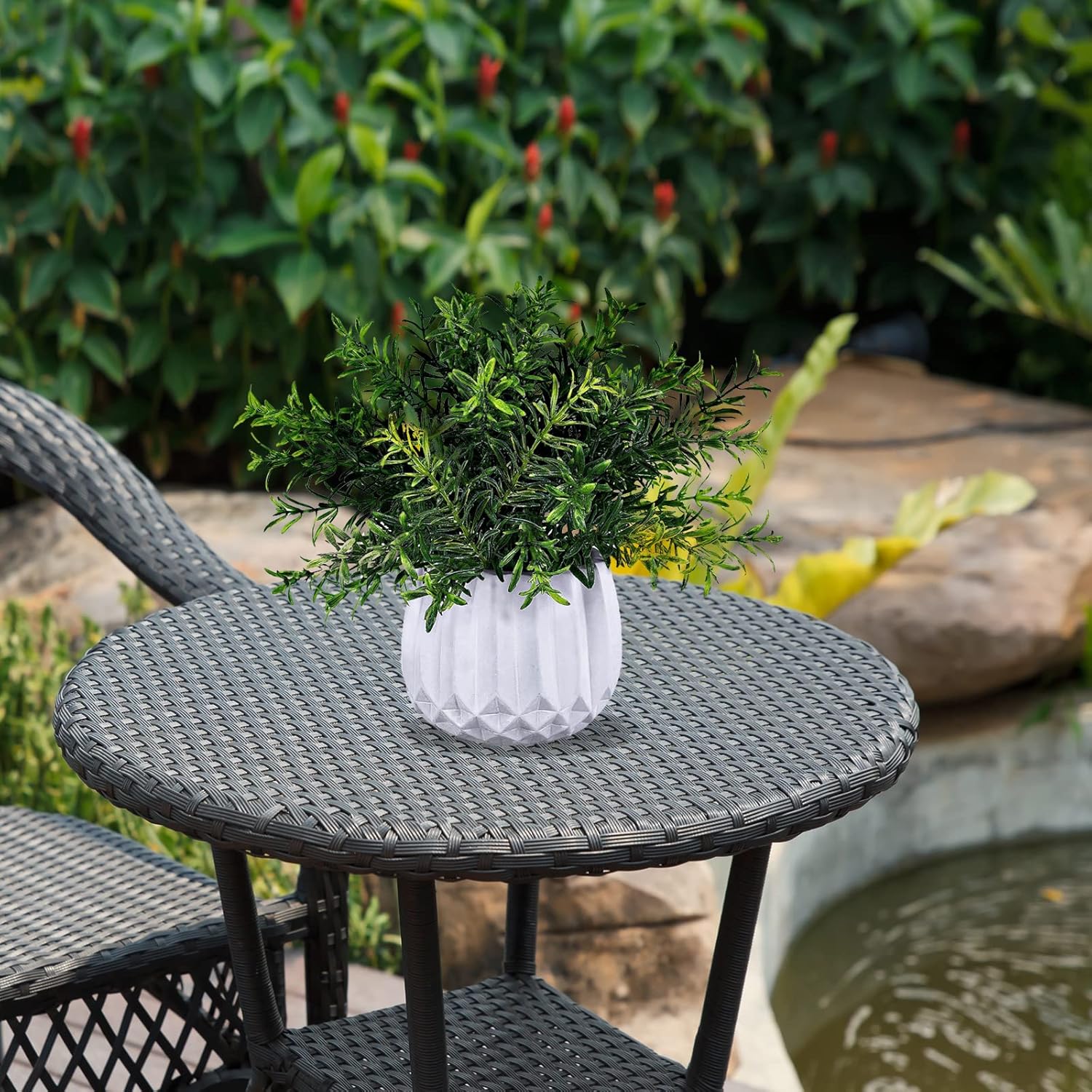 Winlyn 3 Pcs Artificial Potted Plants Set