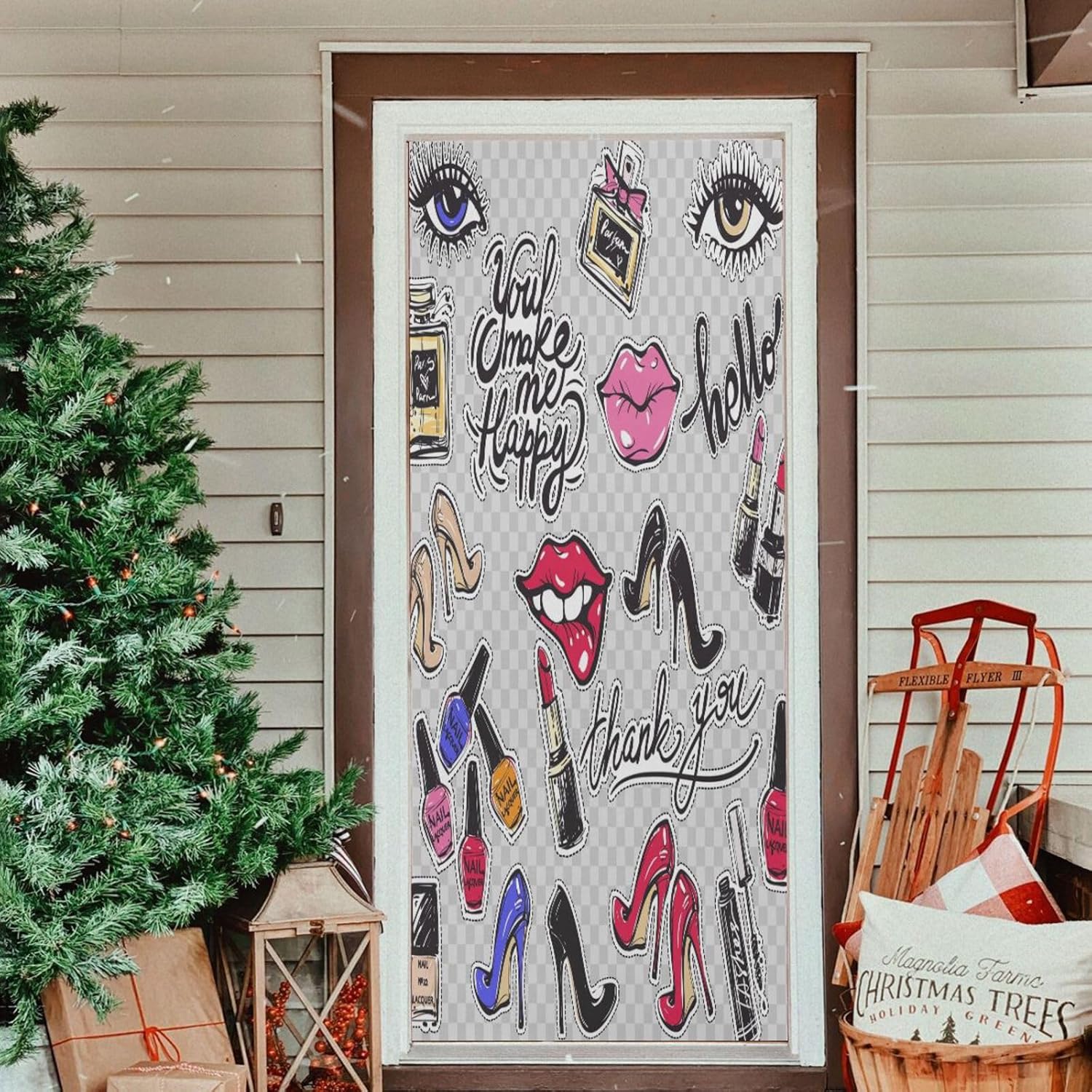Susiyo Halloween Door Cover with Stretch Fabric