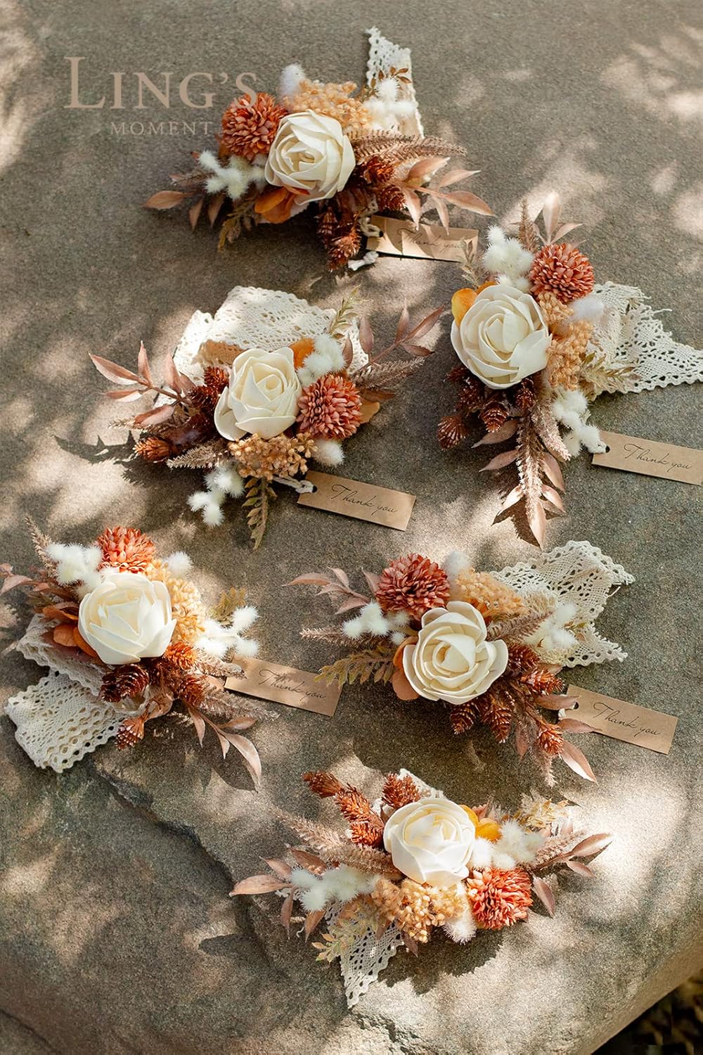 Lings Moment 6pcs Wedding Wrist Corsage Artificial Flowers