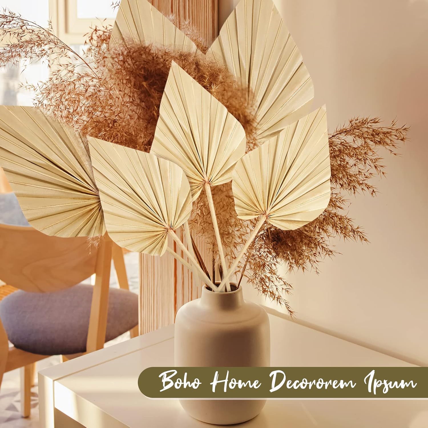 Cenkaiyang 10 Pcs Boho Dried Palm Spears Leaves Decor