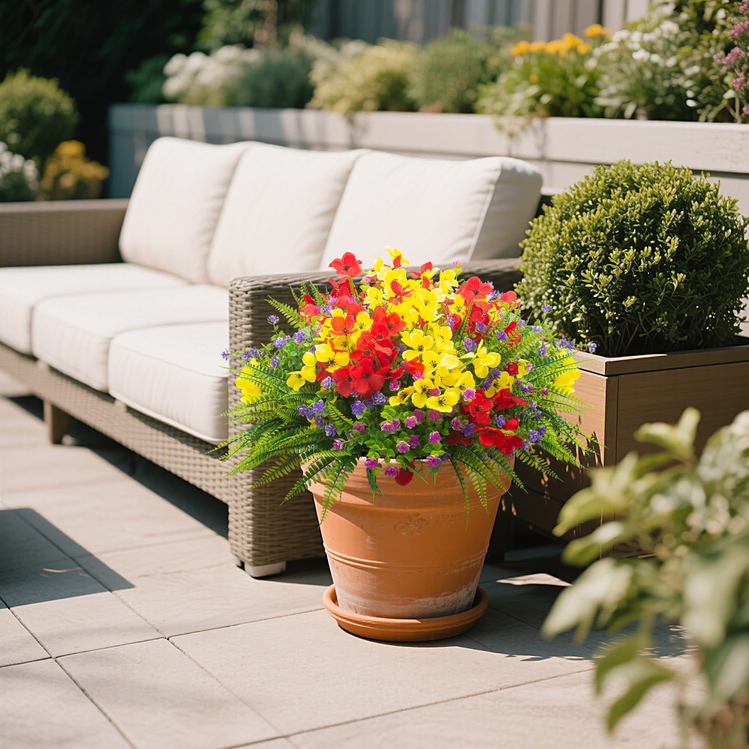20 Packs Artificial Flowers for Outdoor Decor