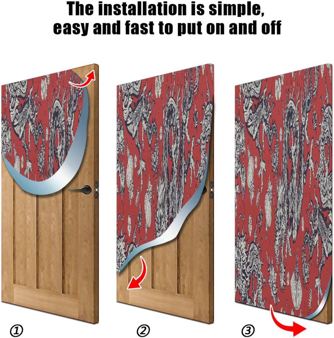 Susiyo Chinese Dragons Red Halloween Door Cover