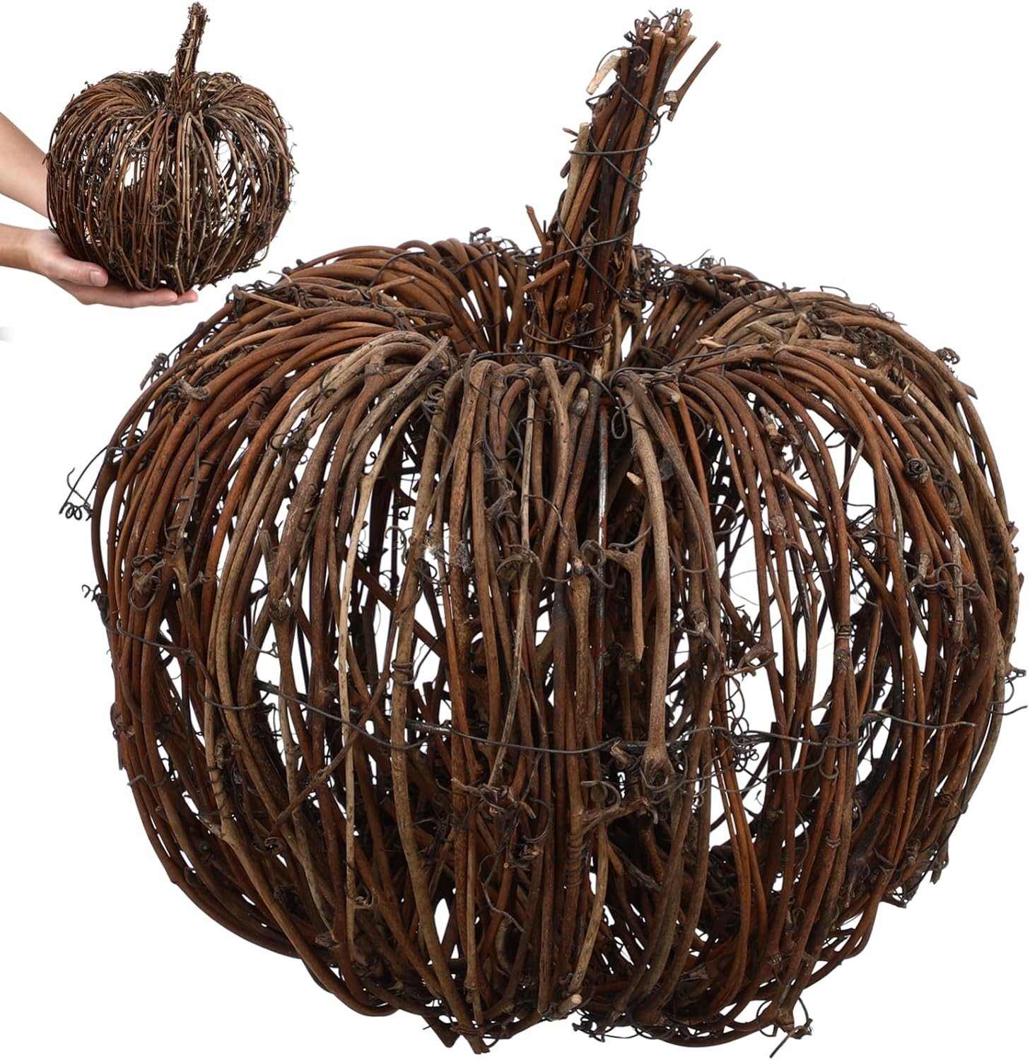 Cabilock Wicker Rattan Pumpkin Halloween Decor