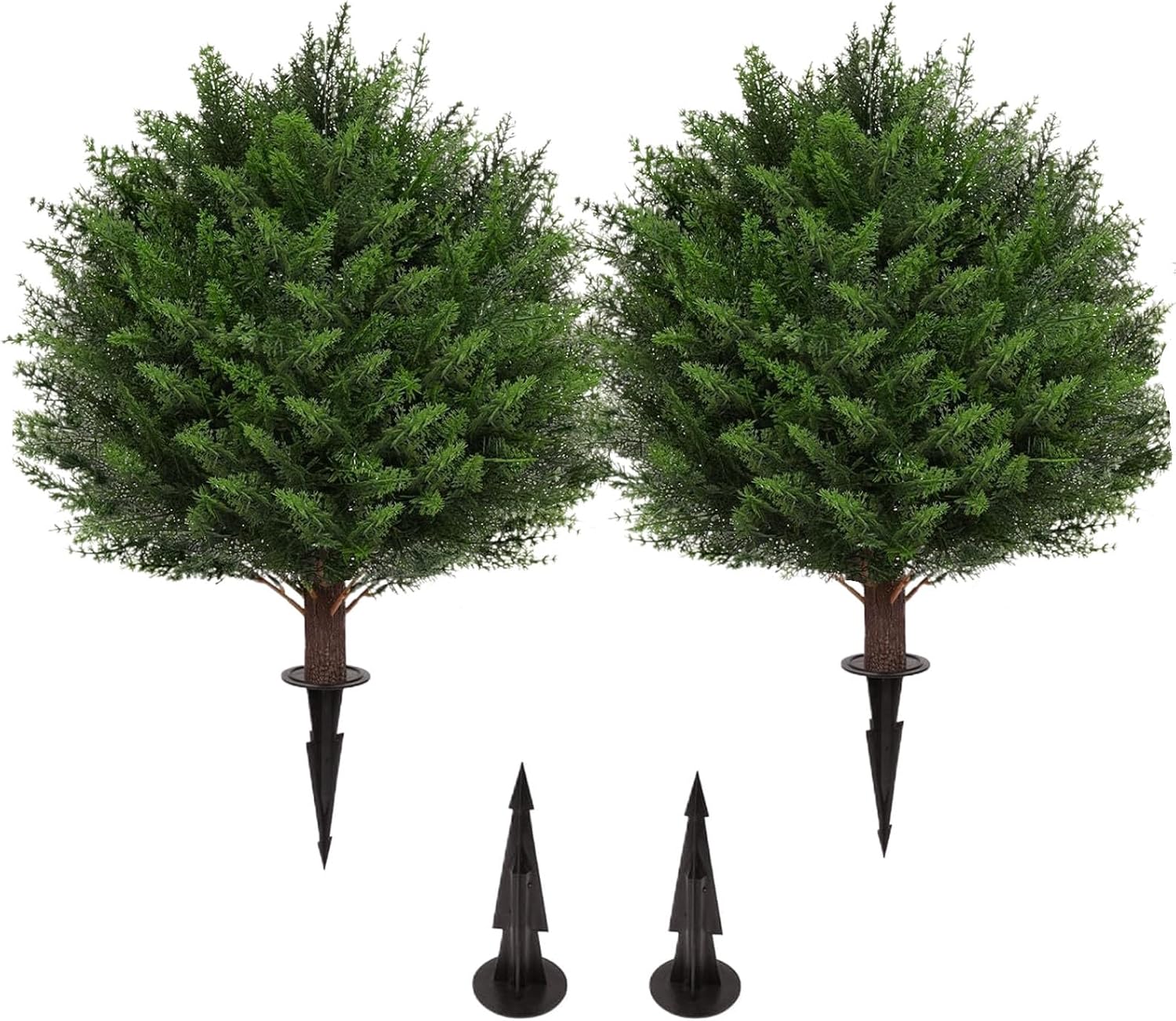 275 Inch Artificial Boxwood Topiary Trees 2 Pack UV Resistant Fake Evergreen