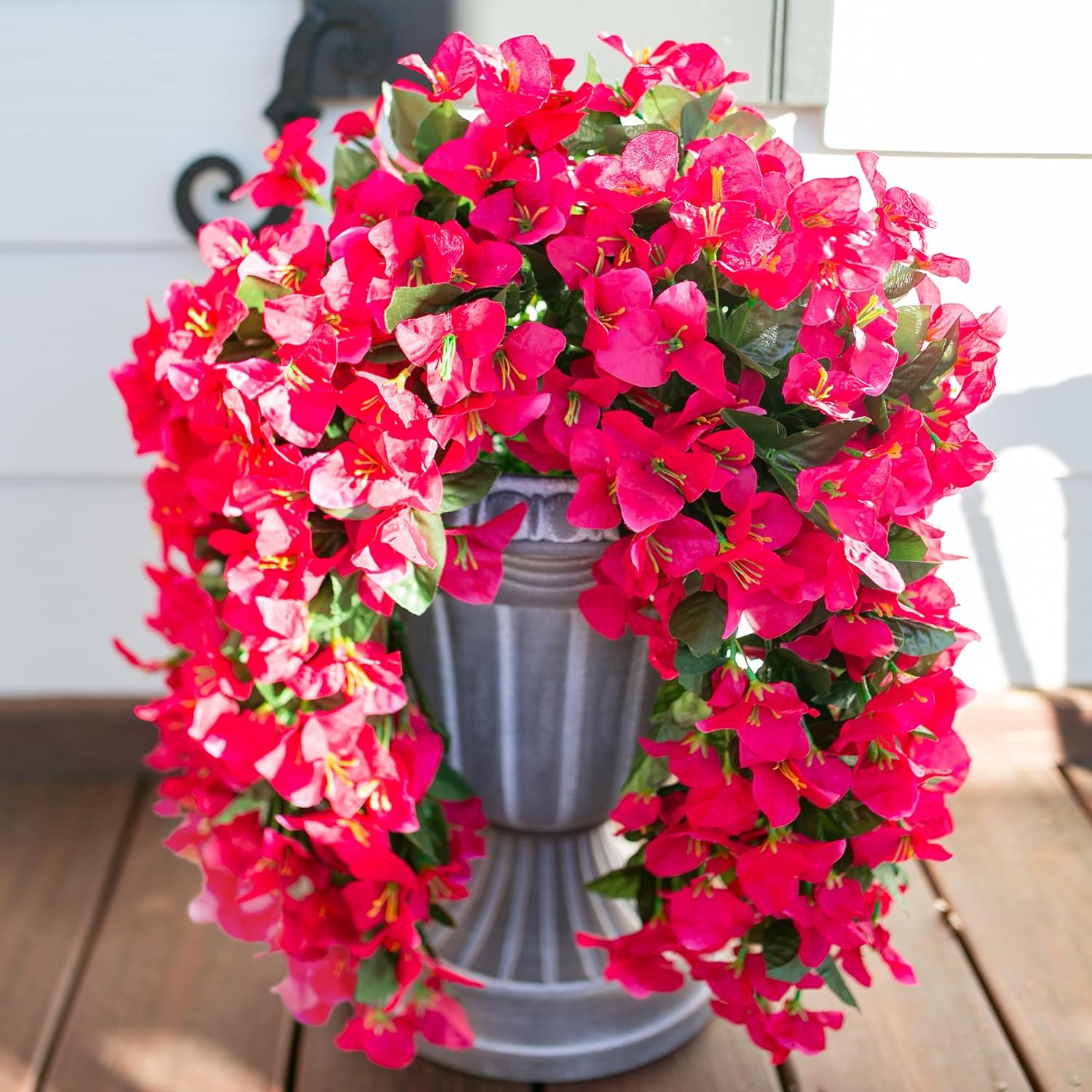 HyeFlora Artificial Bougainvillea Hanging Flowers 2pcs Hot Pink