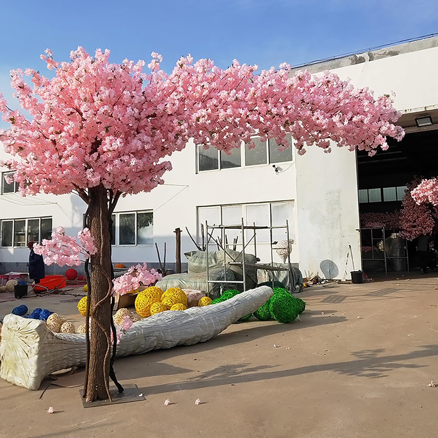 QIUPAI Artificial Cherry Blossom Tree 12x08m Wishing Tree Wedding Decor