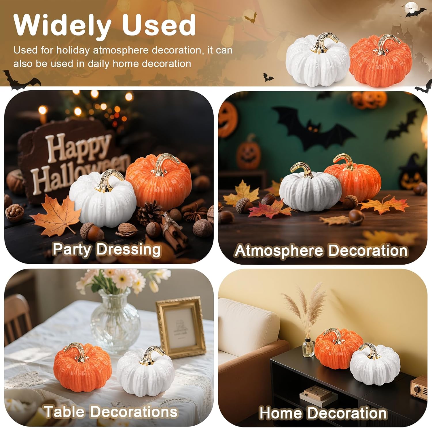 79 Inch Ceramic Artificial Pumpkin Decor for Halloween