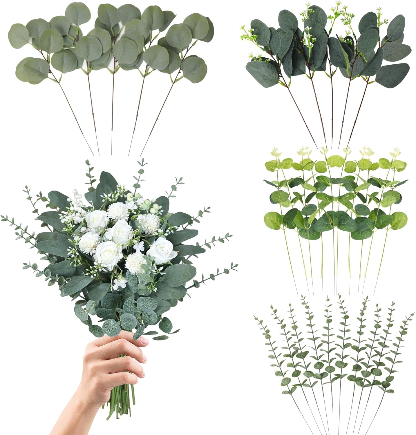 4 Kinds Mixed Eucalyptus Stems 30PCS for Wedding Decor