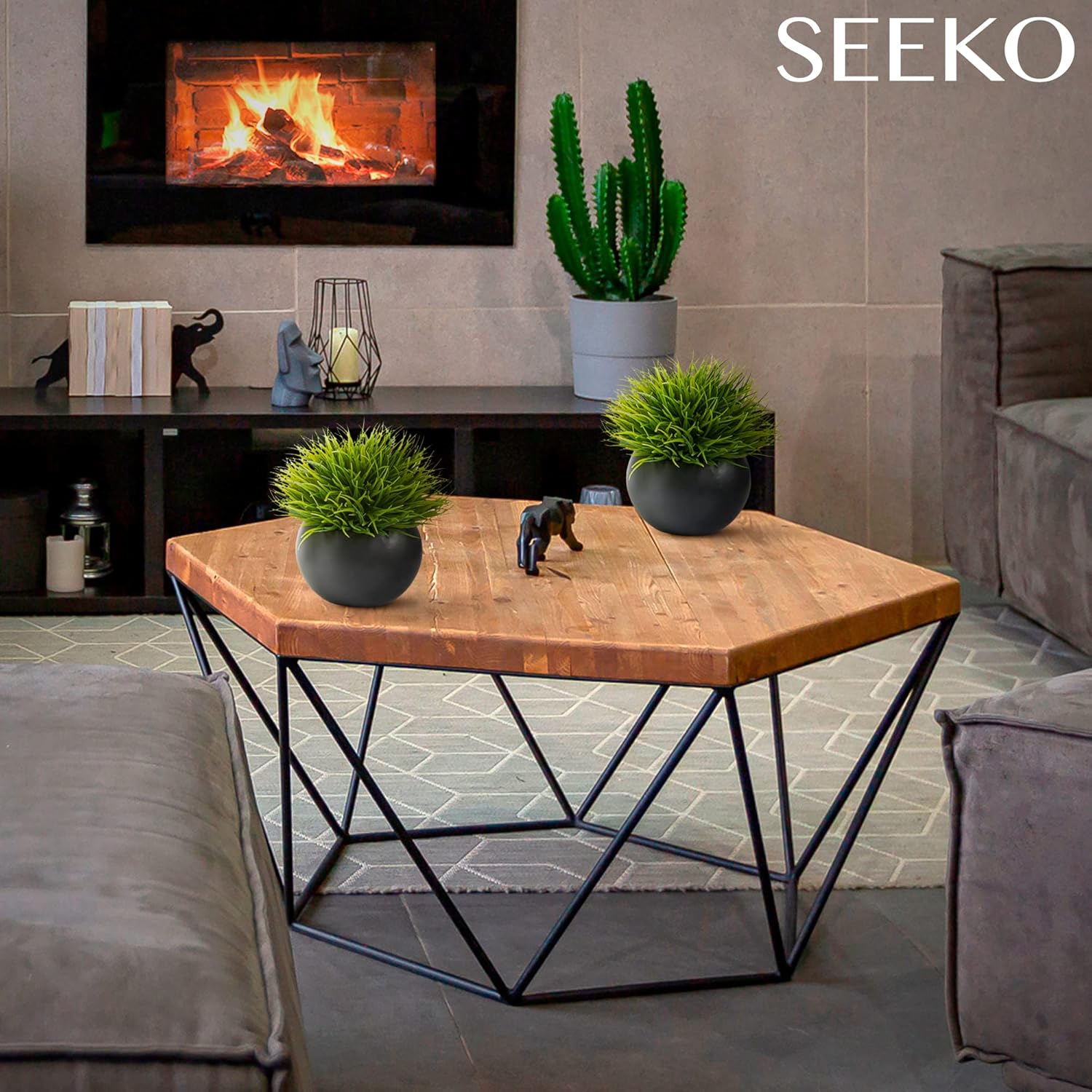 SEEKO Succulents Artificial Plants 2 Pack