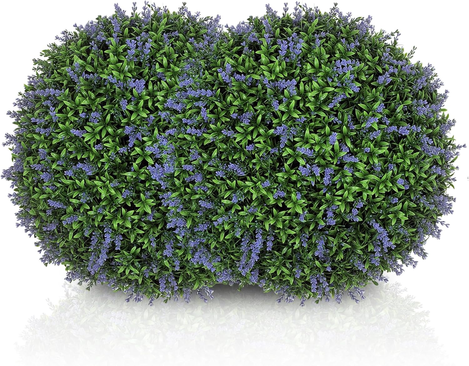 HOMCOM Artificial Boxwood Topiary Ball with Lavender Set of 2