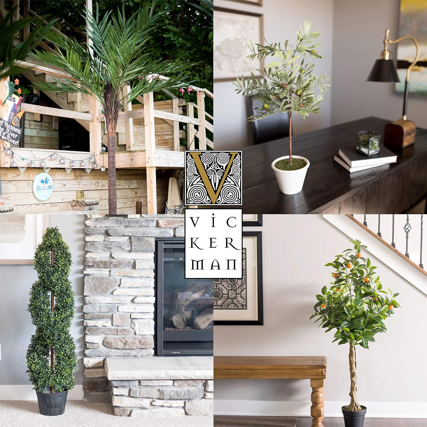 Vickerman Artificial Mango Bush with Willow Basket