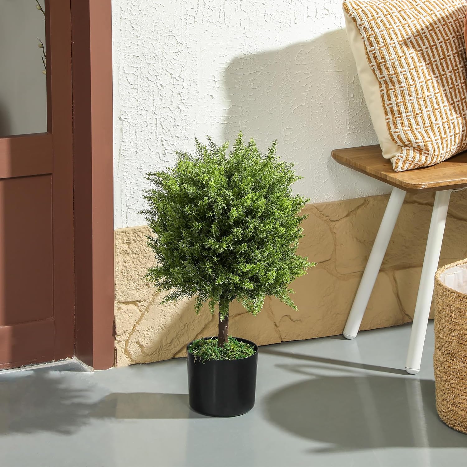 HOMCOM Artificial Topiary Set of 2 Indoor Outdoor Plants