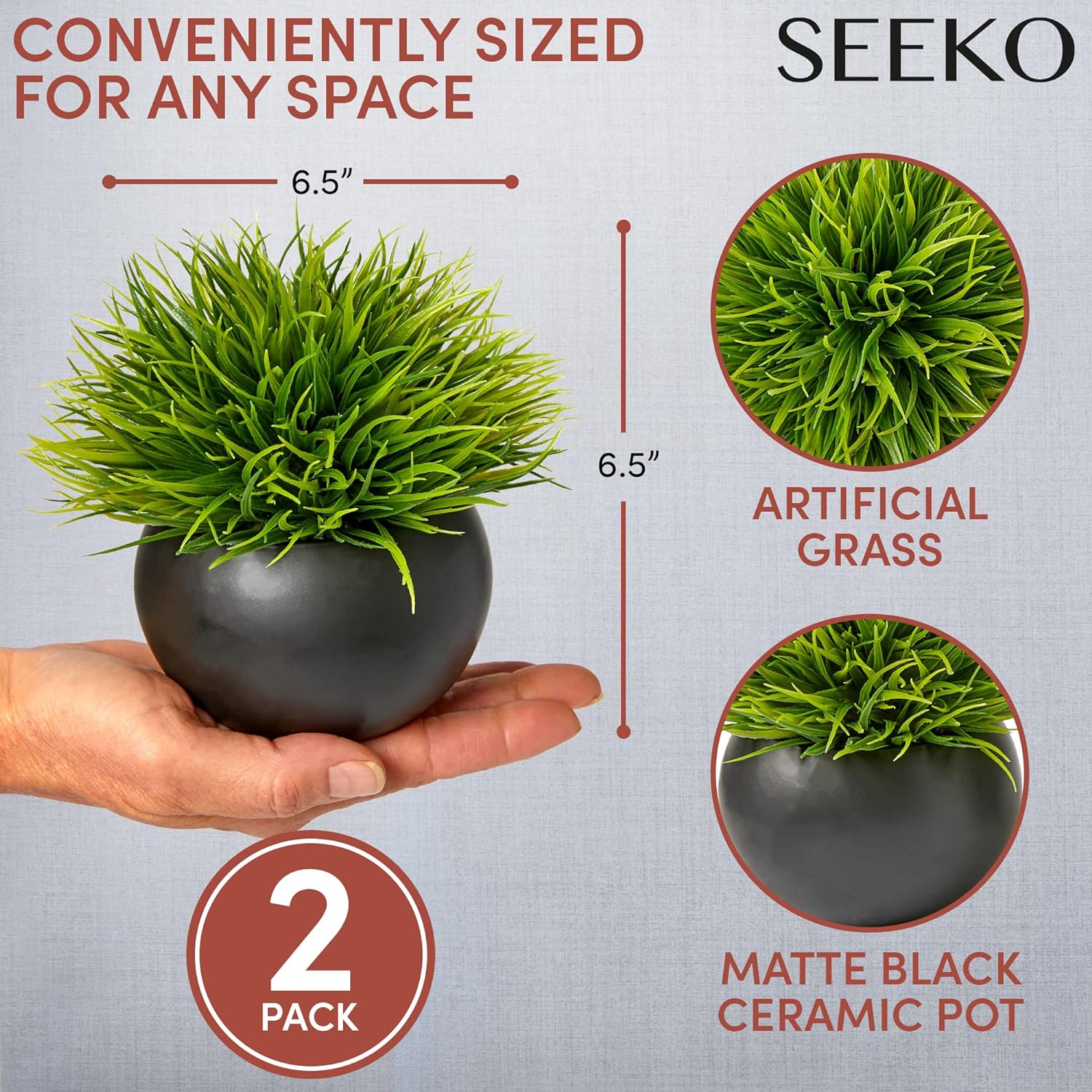 SEEKO Succulents Artificial Plants 2 Pack