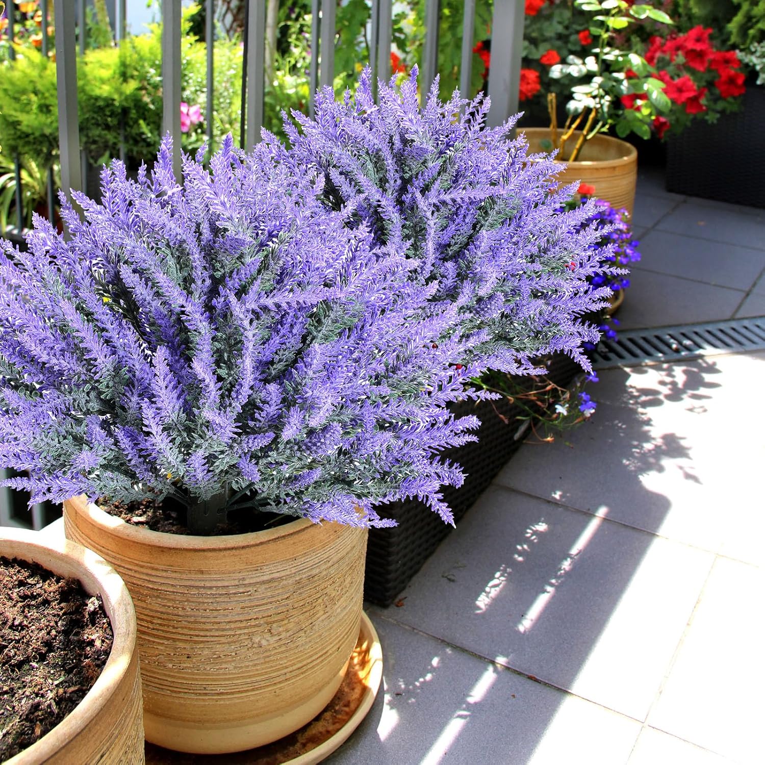 Yunlly 2 Pack 18 Inches Artificial Lavender Topiary Ball Trees
