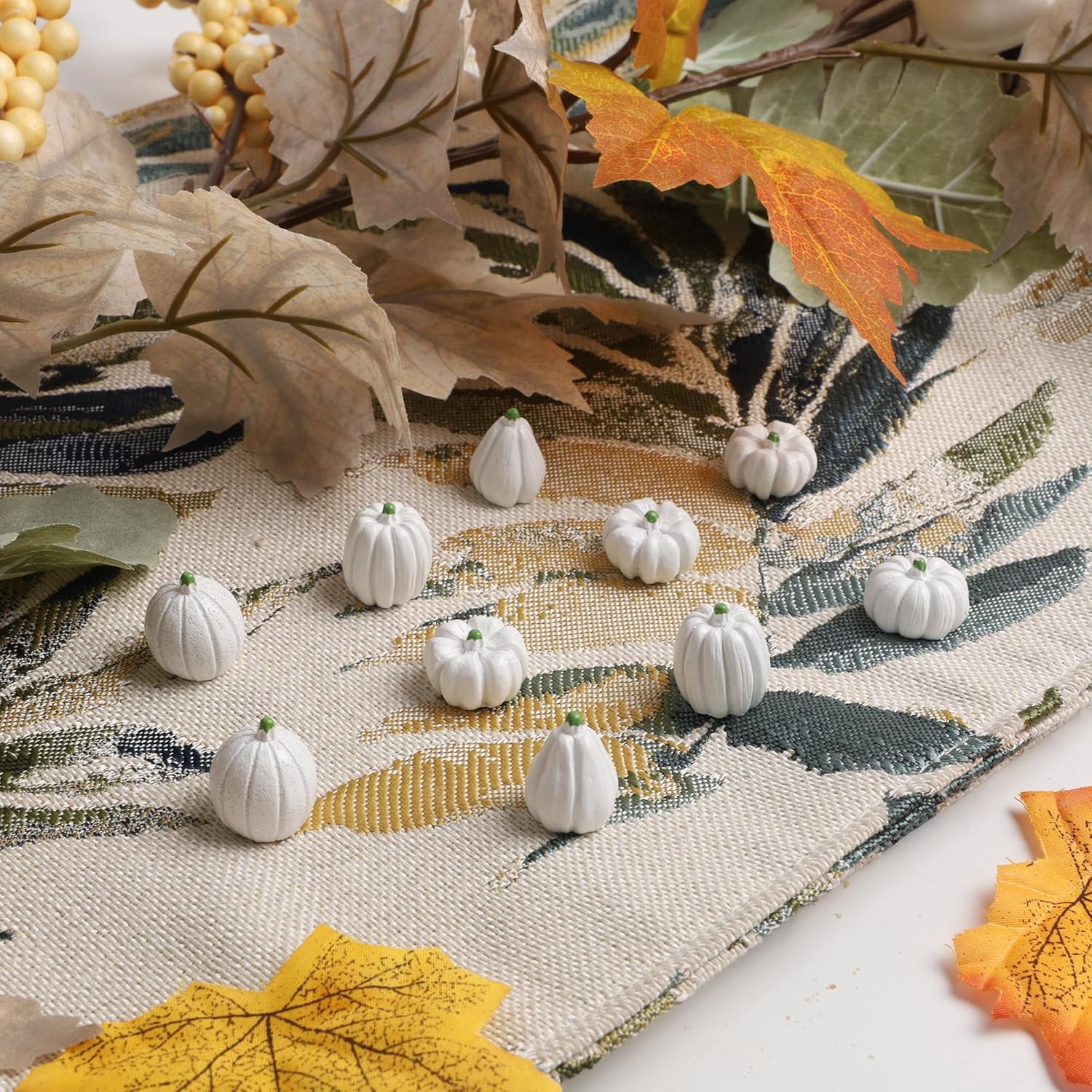 Winemana Mini Pumpkins Fall Decorations 80 Pack White