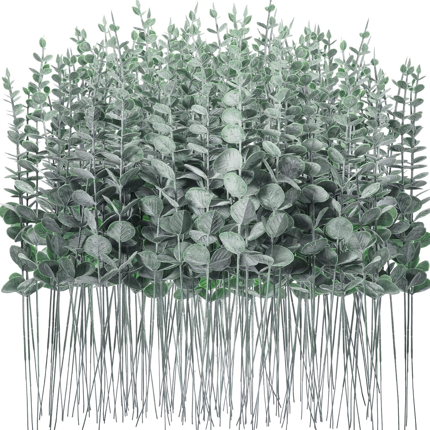 200 Pcs Dark Green Artificial Eucalyptus Stems