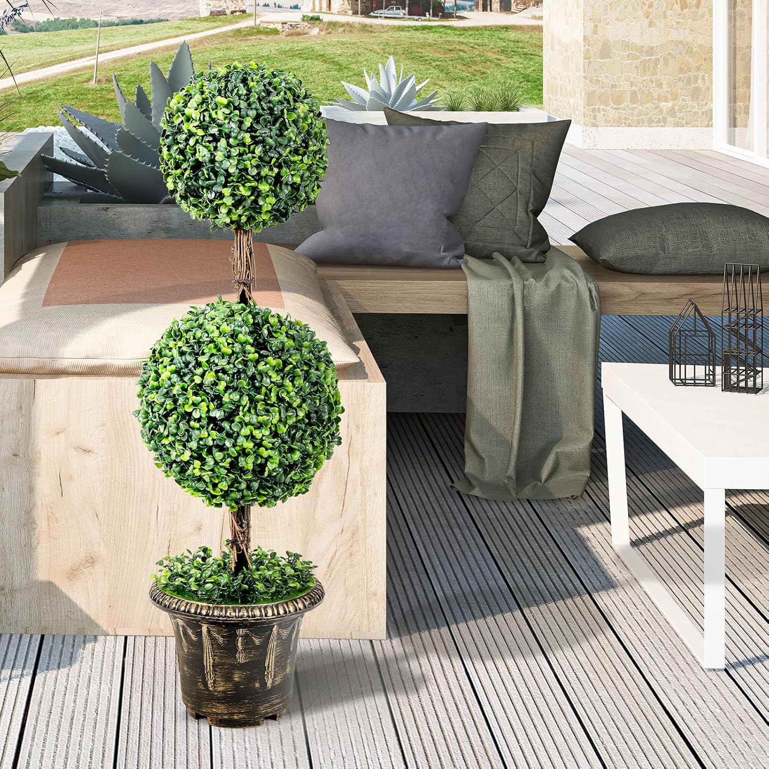 Safeplus 3ft Artificial Boxwood Topiary Tree