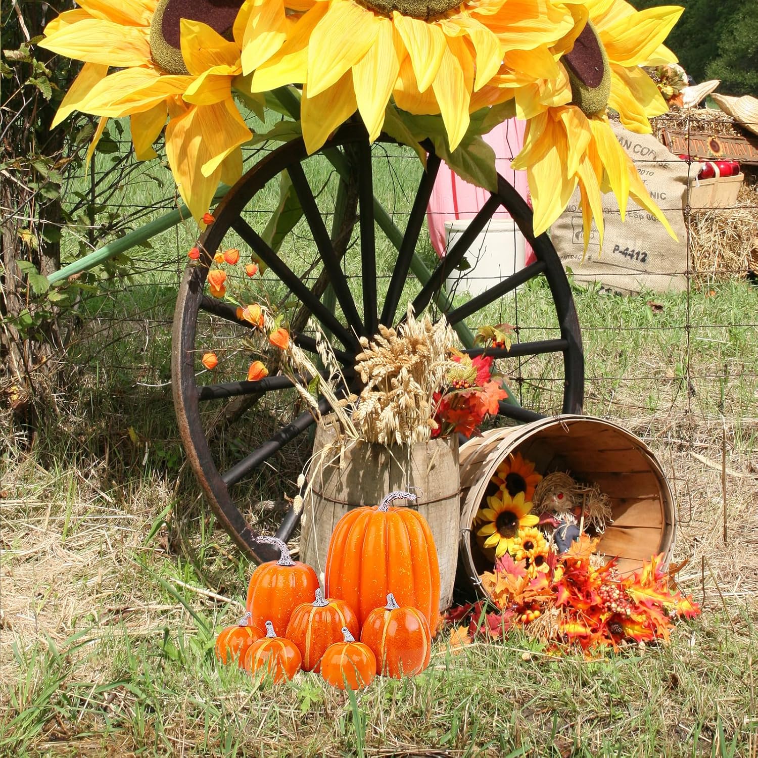 Keebgyy Artificial Pumpkin Ornament Set