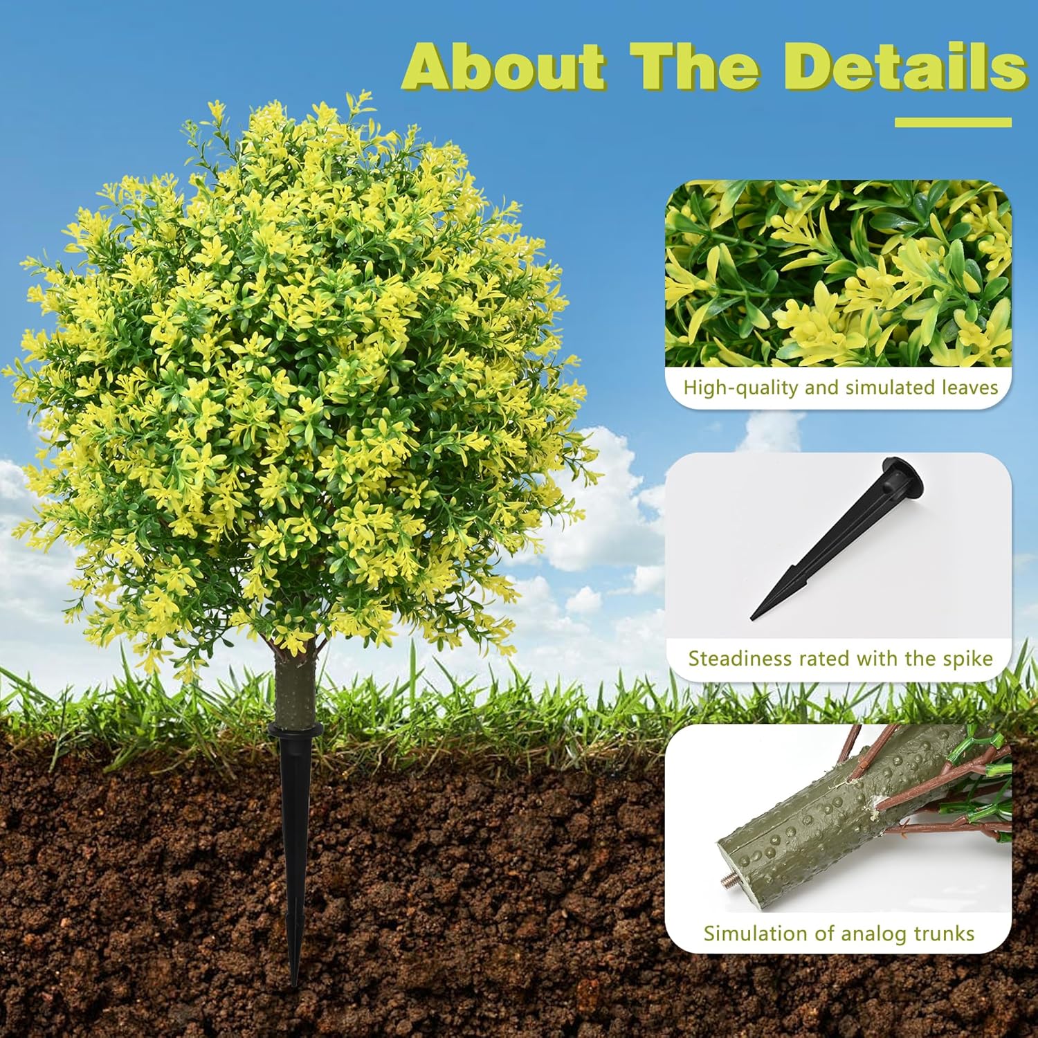 28 Inch Artificial Boxwood Topiary Tree Yellow