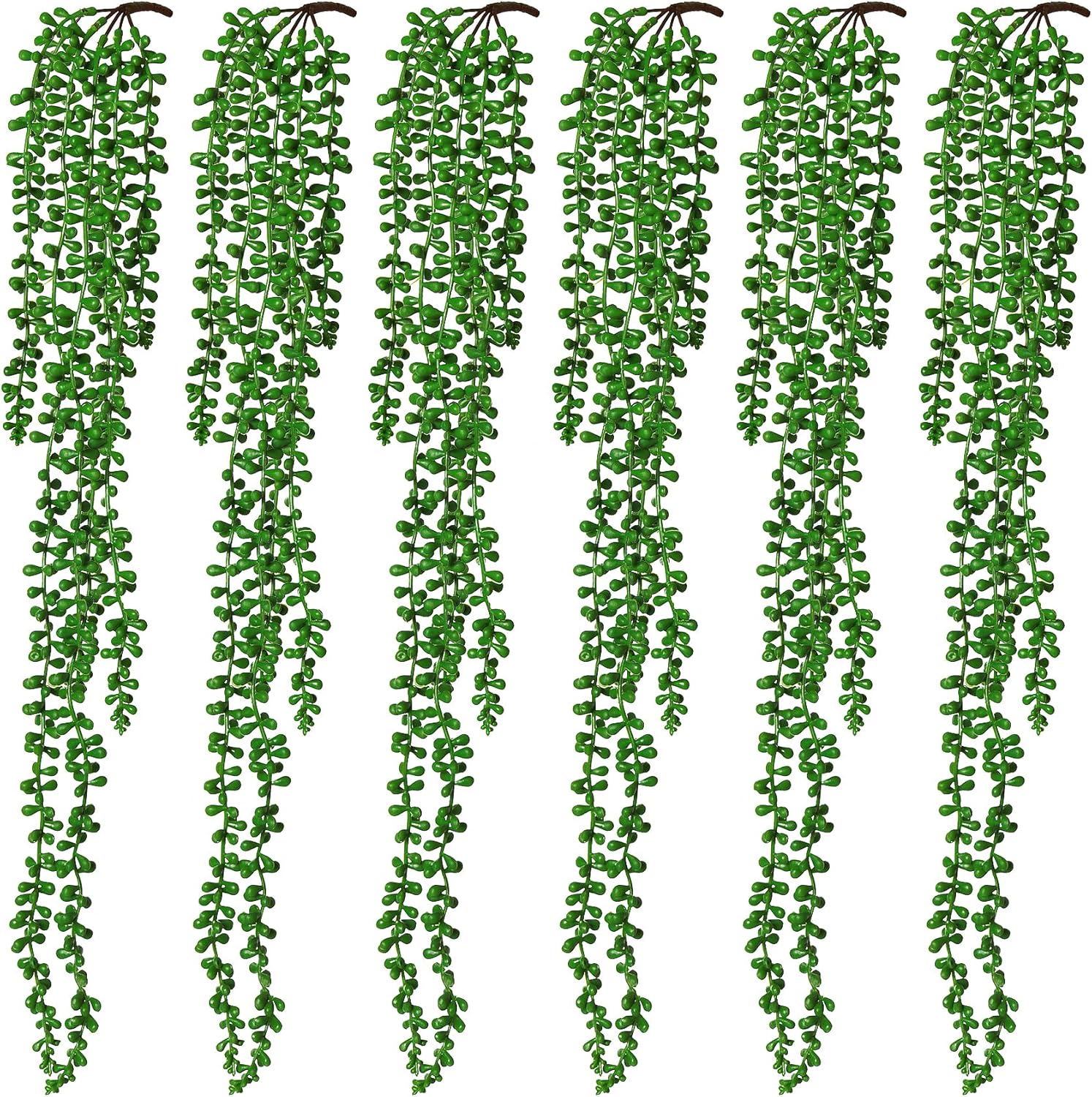 RECUTMS 6pcs Artificial String of Pearls Hanging Plants Wall Decor